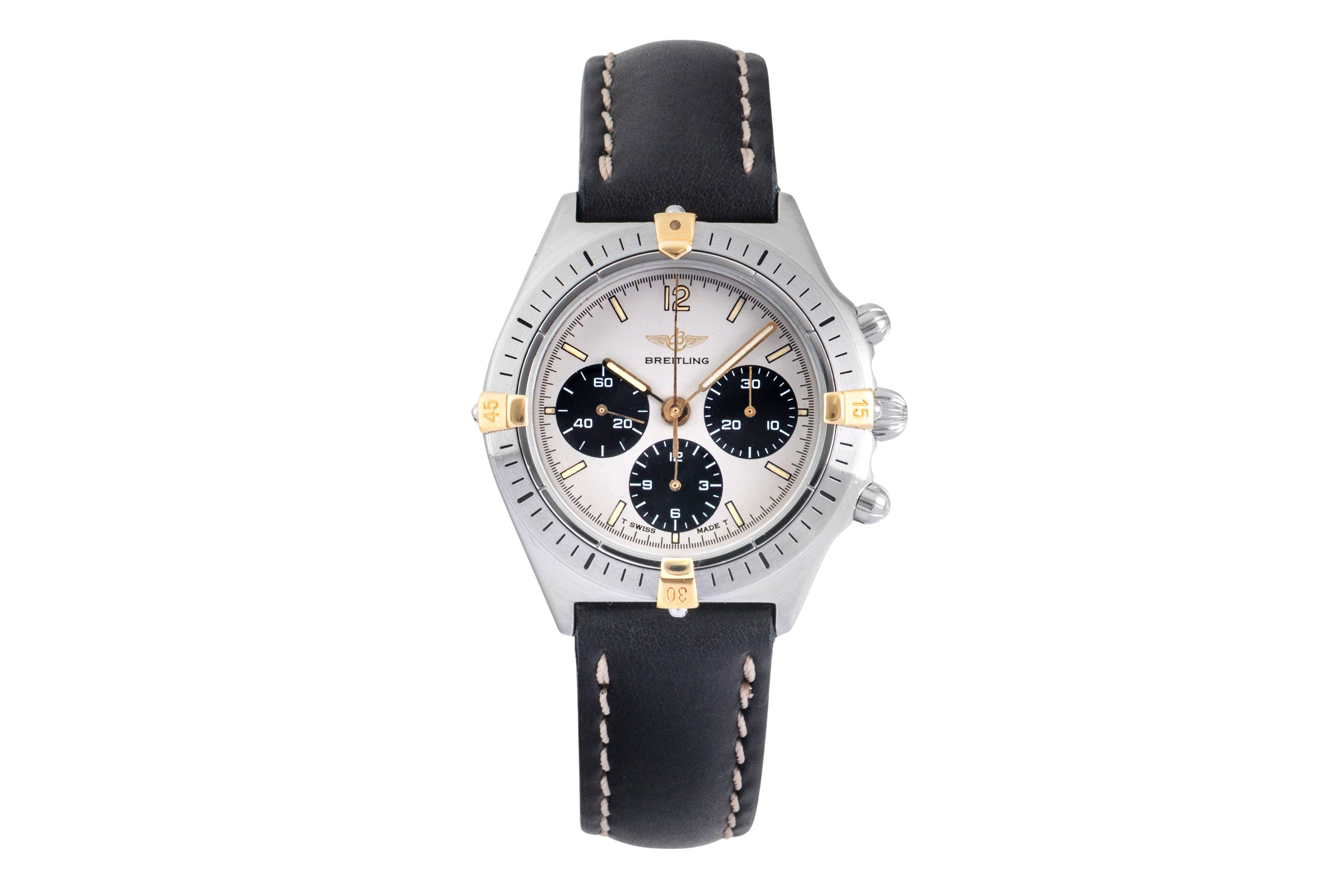 Breitling Callisto Chronograph Stahl vergoldet Handaufzug Herrenuhr Ref. 80520 [2603467]