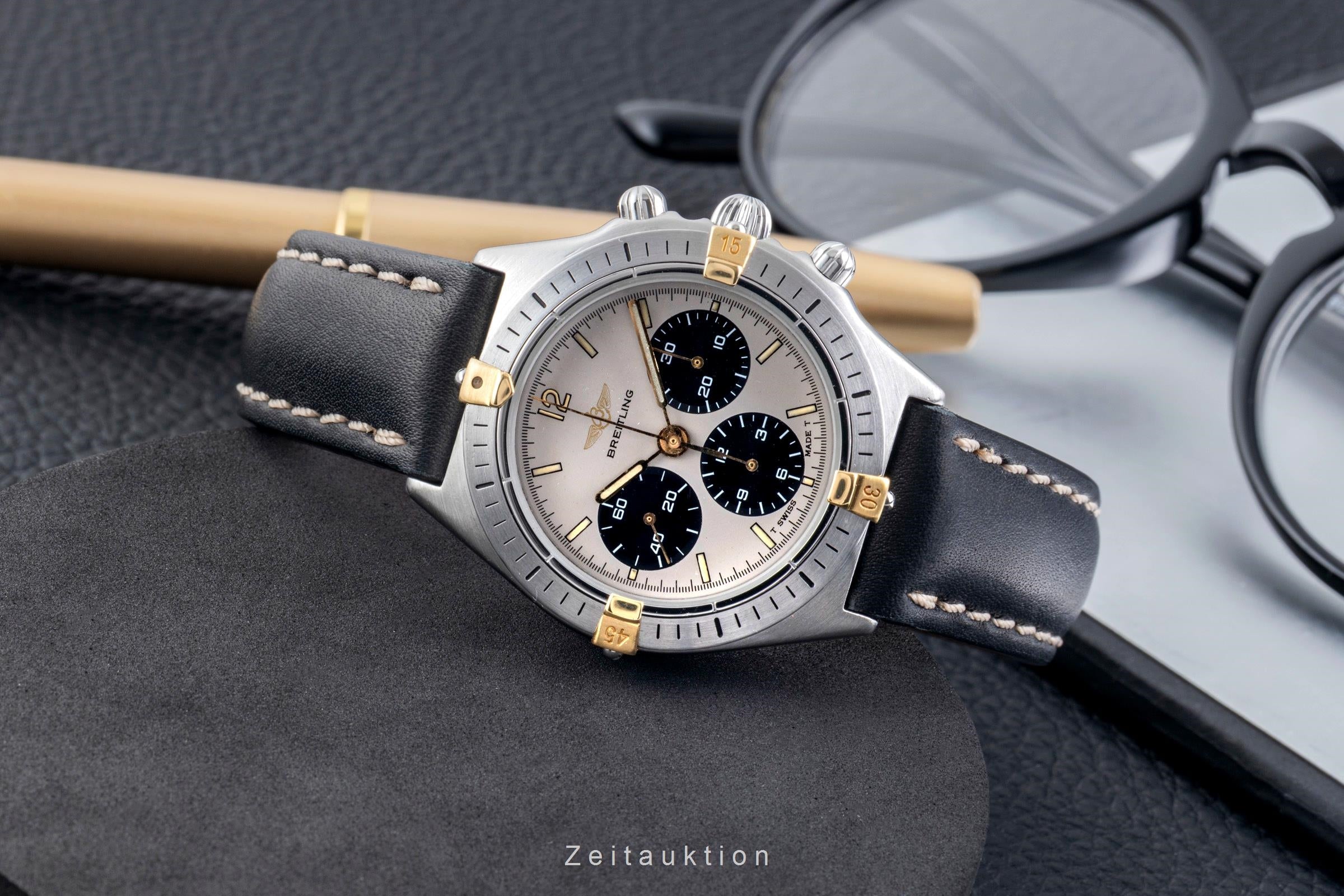 Breitling Callisto Chronograph Stahl vergoldet Handaufzug Herrenuhr Ref. 80520 [2603467]