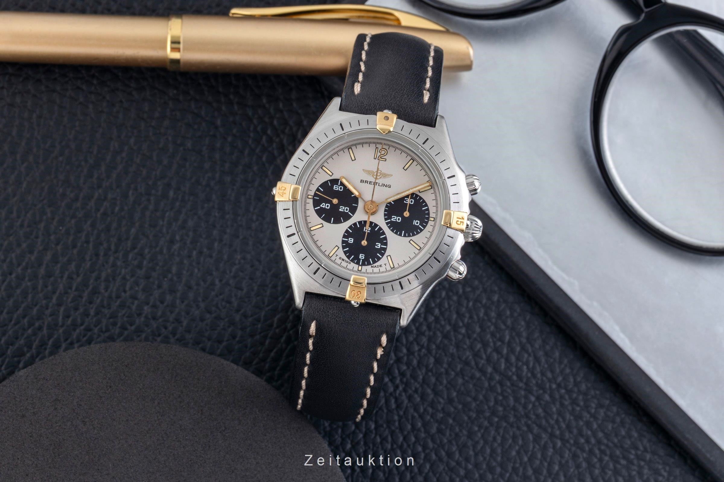 Breitling Callisto Chronograph Stahl vergoldet Handaufzug Herrenuhr Ref. 80520 [2603467]
