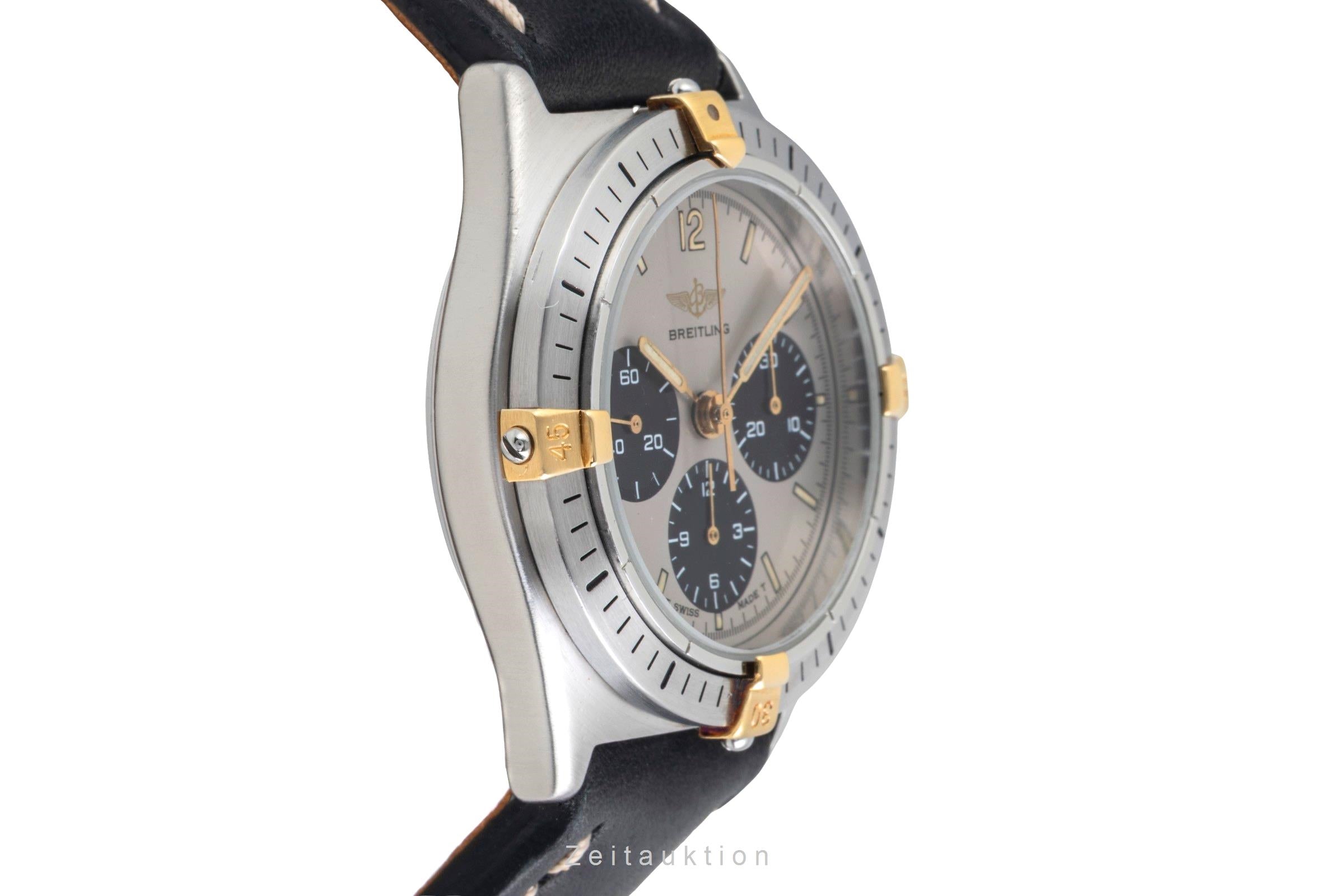 Breitling Callisto Chronograph Stahl vergoldet Handaufzug Herrenuhr Ref. 80520 [2603467]