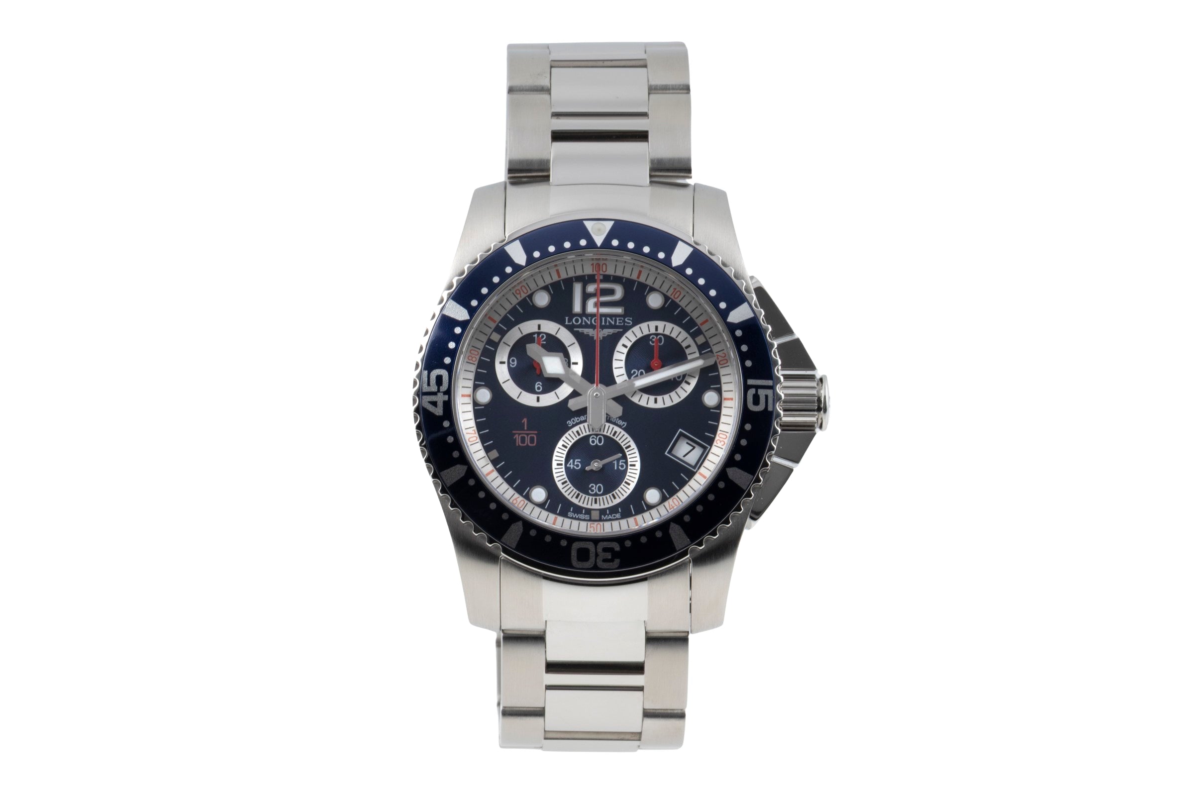 Longines Hydro Conquest Stahl Quarz Herrenuhr Ref. L3.743.4.96.6 B&P 2017 [2603476]