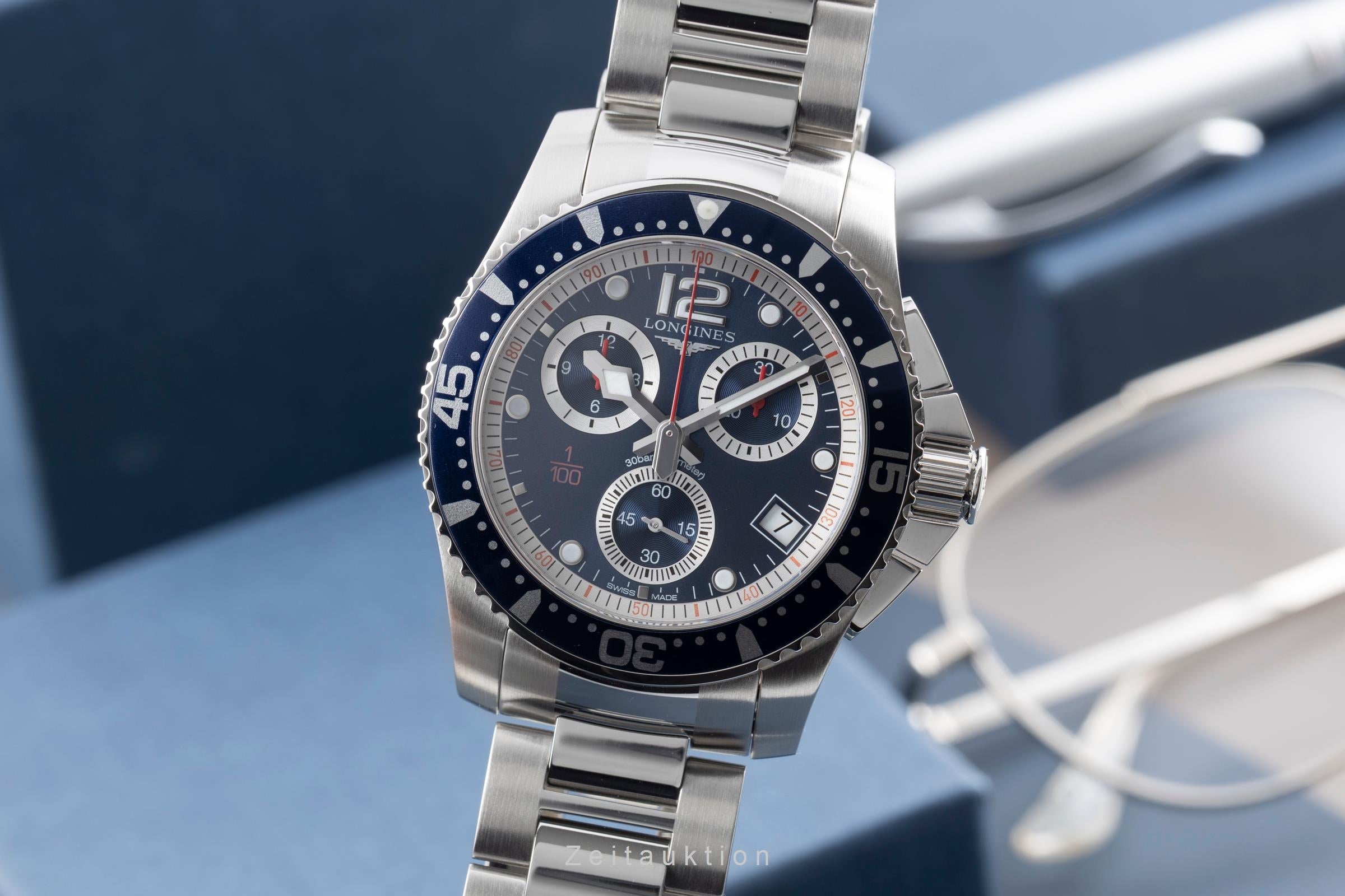 Longines Hydro Conquest chronographe acier quartz montre pour hommes L3.743.4.96.6  [2603476]