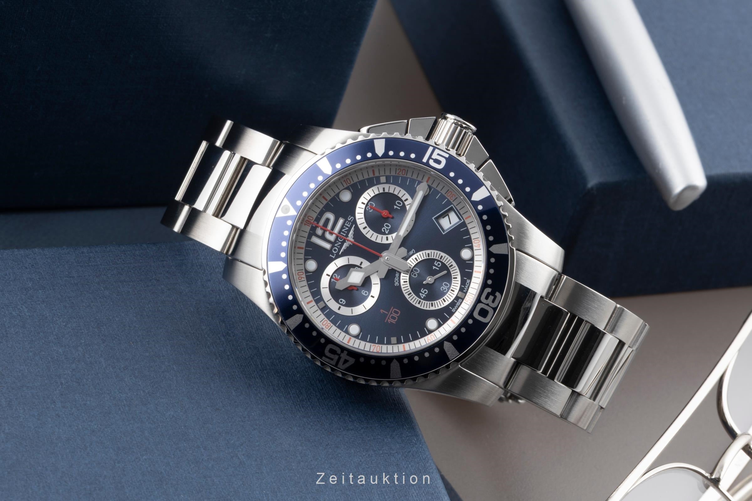 Longines Hydro Conquest chronographe acier quartz montre pour hommes L3.743.4.96.6  [2603476]