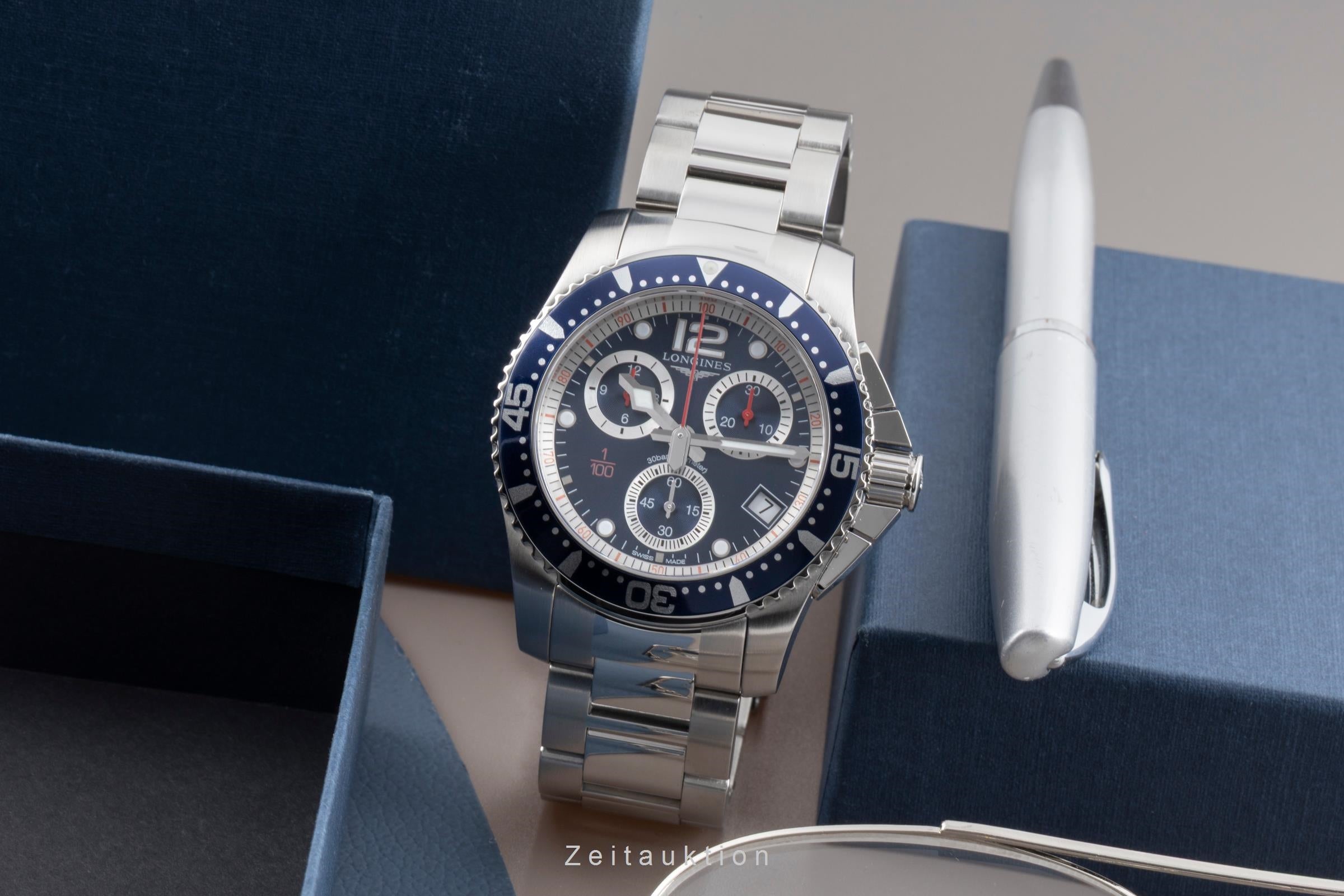 Longines Hydro Conquest chronographe acier quartz montre pour hommes L3.743.4.96.6  [2603476]