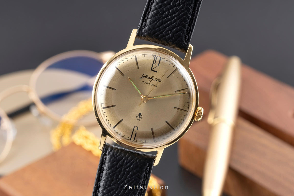Glashütte Spezimatic gilt-brass manual winding men's watch  [2603479]