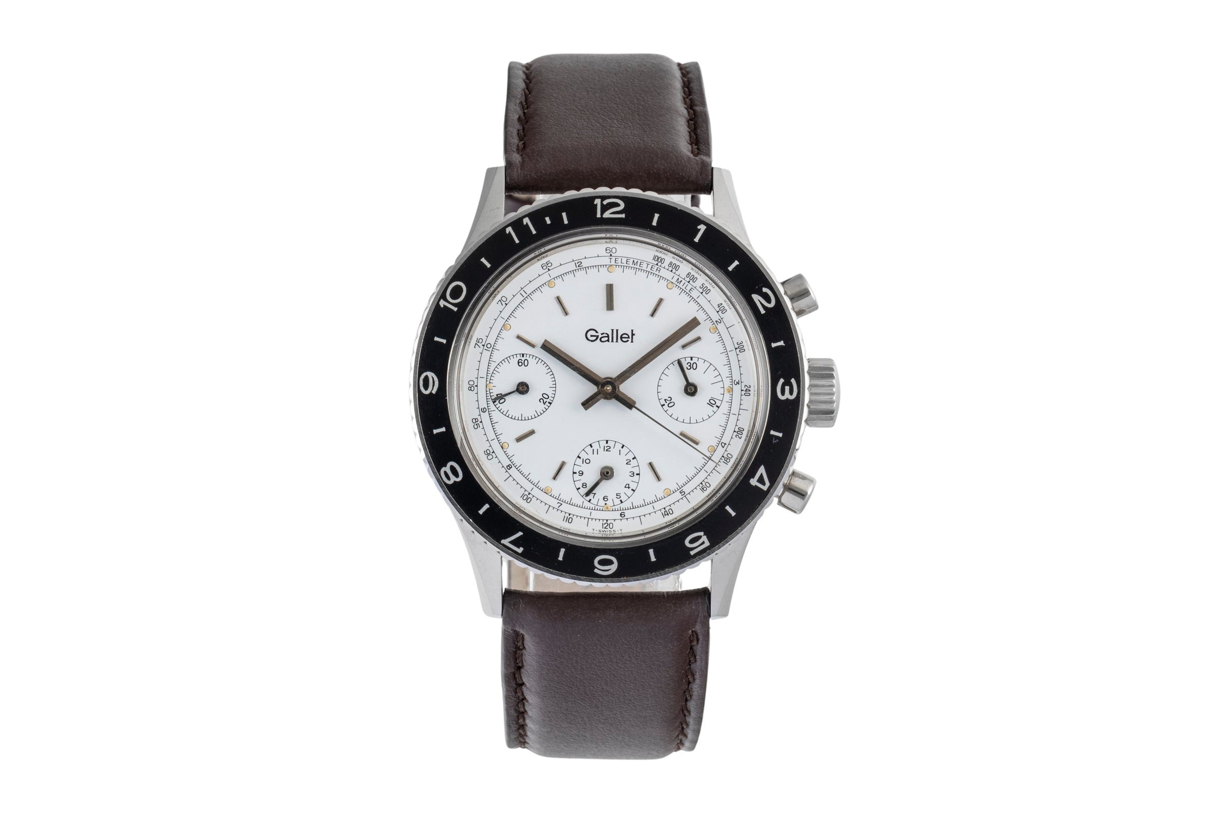 Gallet Multichron Pilot Chronograph Edelstahl Handaufzug Herrenuhr Vintage 1969 [2603518]