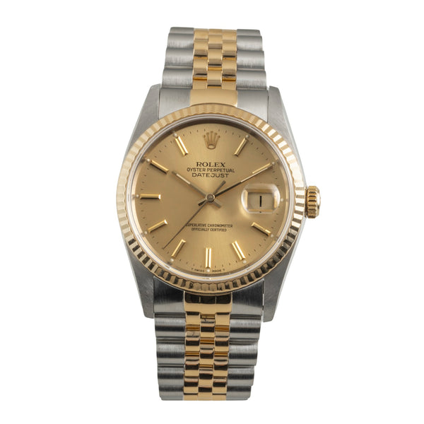 Rolex Datejust 36 Stahl / Gold  Automatik Herrenuhr Ref 16233 Box & Papiere 1990 [2603526]