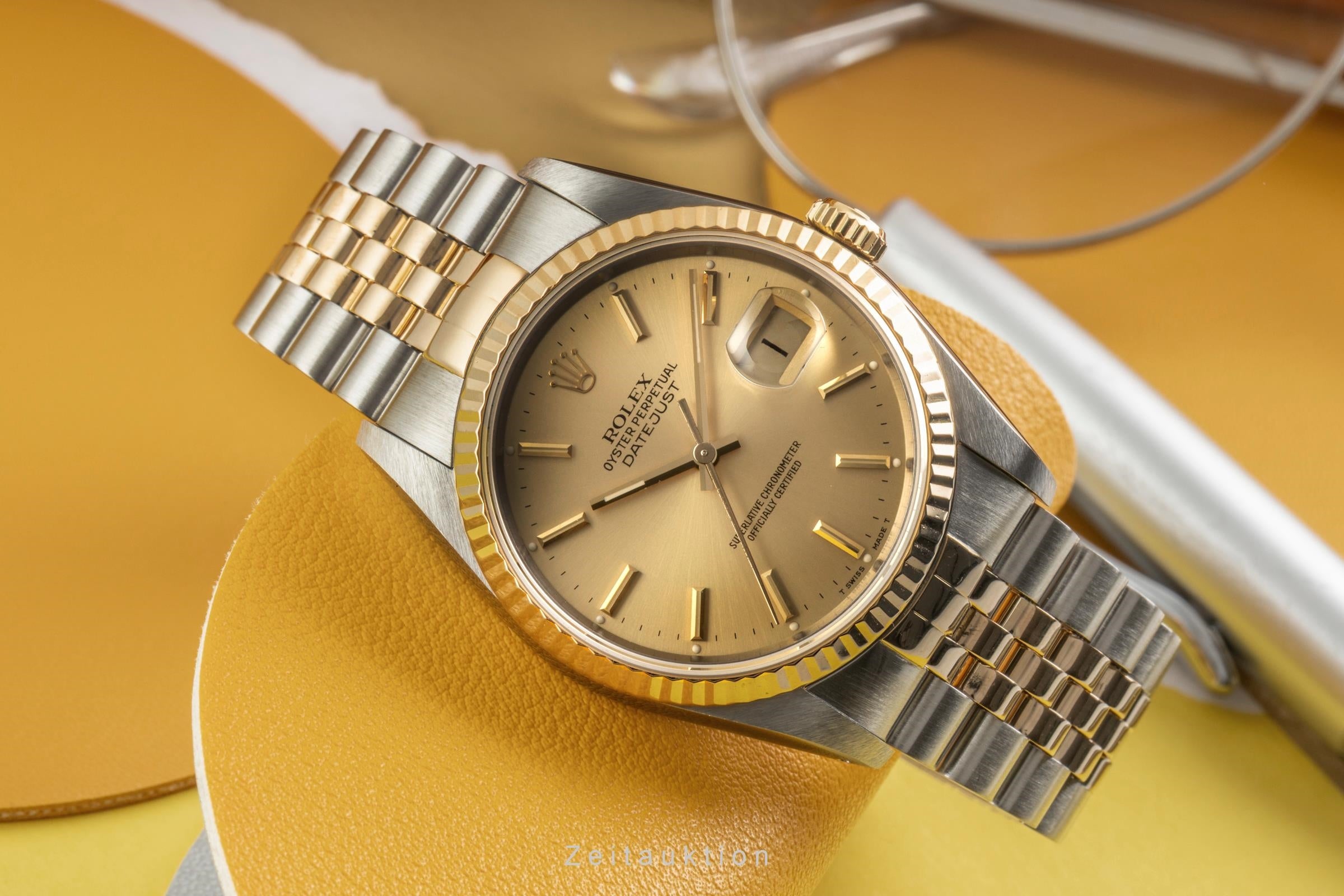 Rolex Datejust 36 Stahl / Gold  Automatik Herrenuhr Ref 16233 Box & Papiere 1990 [2603526]