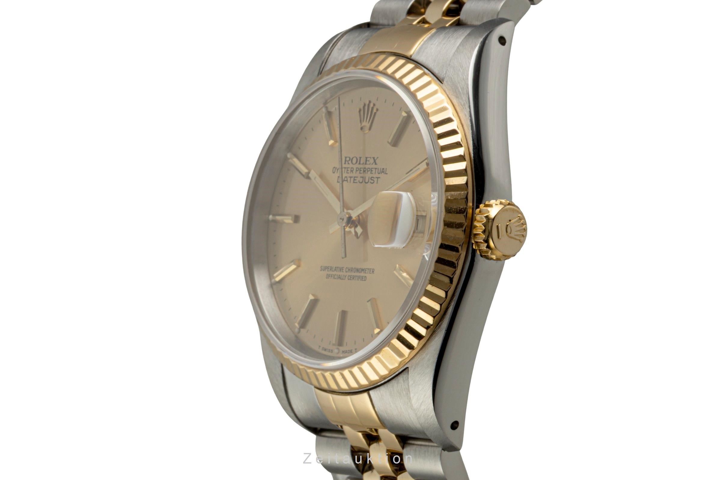 Rolex Datejust 36 Stahl / Gold  Automatik Herrenuhr Ref 16233 Box & Papiere 1990 [2603526]