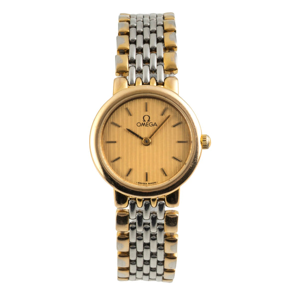 Omega De Ville gilt / steel quartz women's watch 795.0897.2  [2603541]