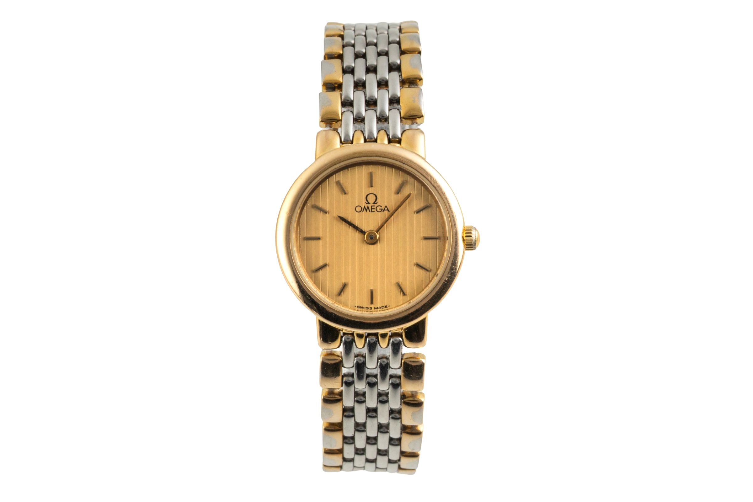 Omega De Ville gilt / steel quartz women's watch 795.0897.2  [2603541]