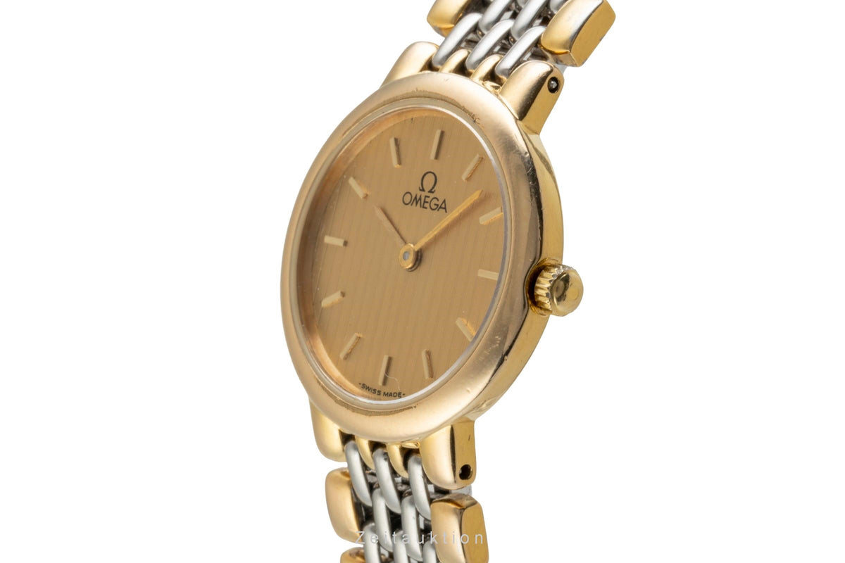 Omega De Ville gilt / steel quartz women's watch 795.0897.2  [2603541]
