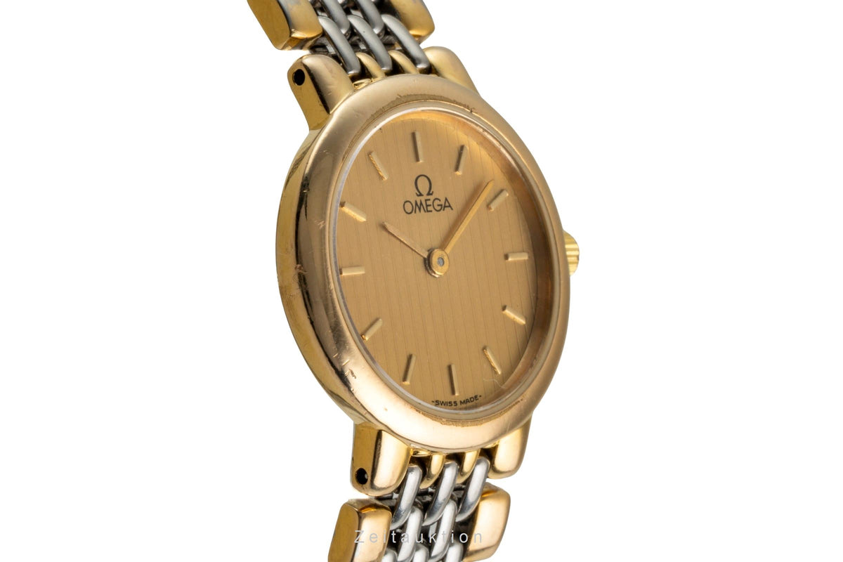 Omega De Ville gilt / steel quartz women's watch 795.0897.2  [2603541]