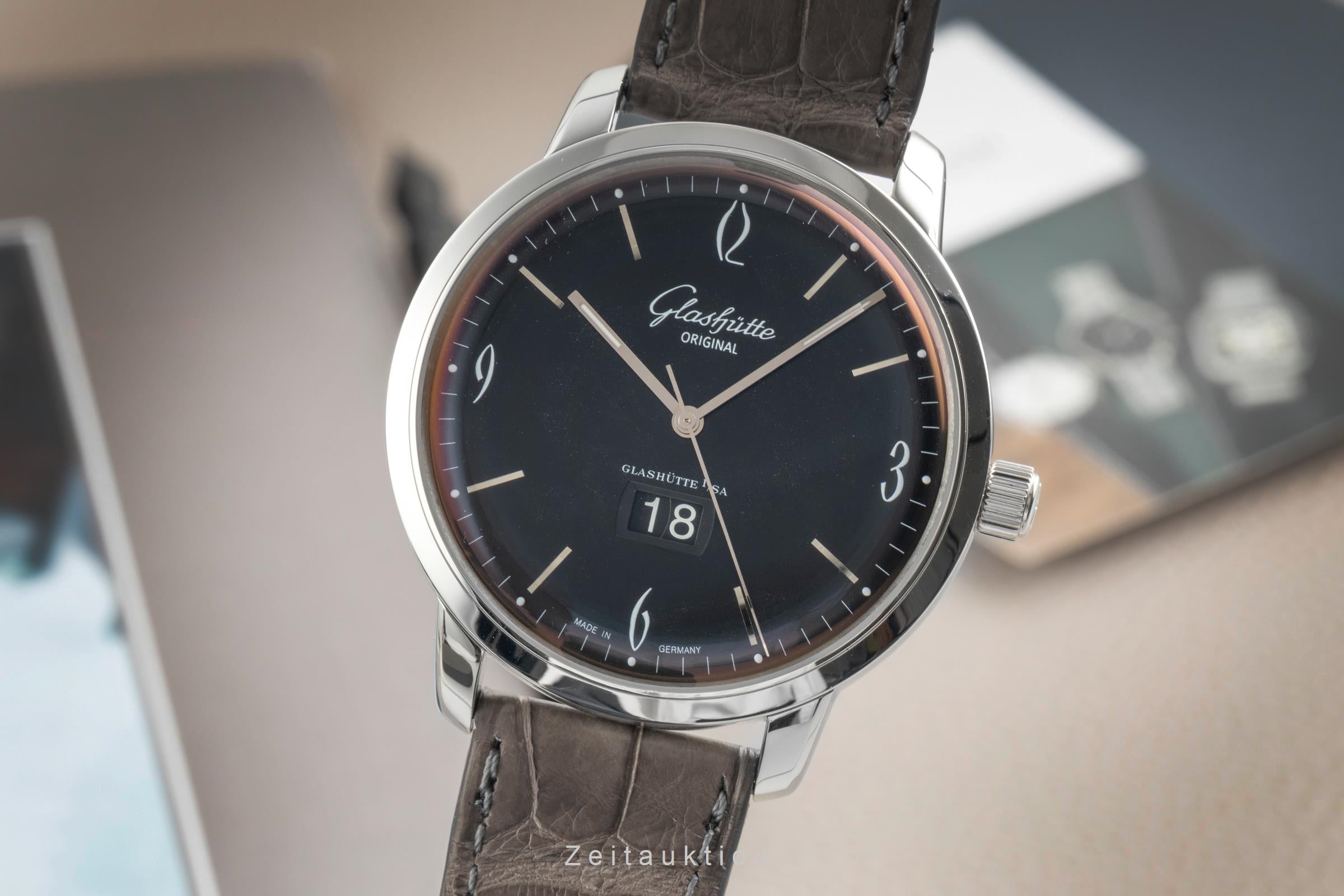 Glashütte Senator Sixties acero automático reloj para caballeros 2-39-47-03-02-04 LP: 8800EUR  [2603544]