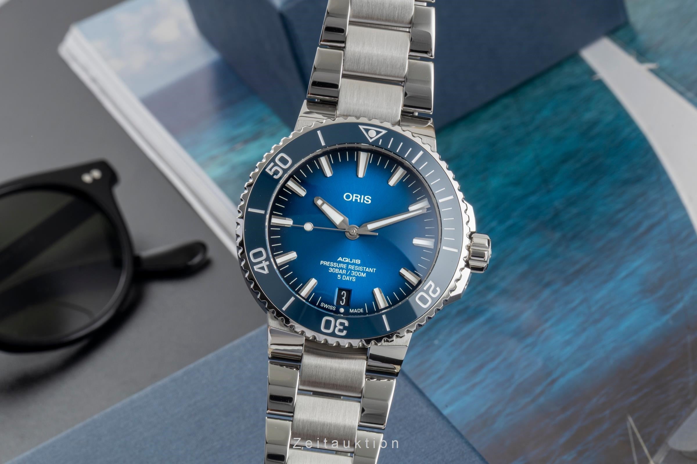 Oris Aquis Date steel automatic men's watch 01 400 7763 4135-07 8 24 09PEB LP: 3500EUR  [2603546]