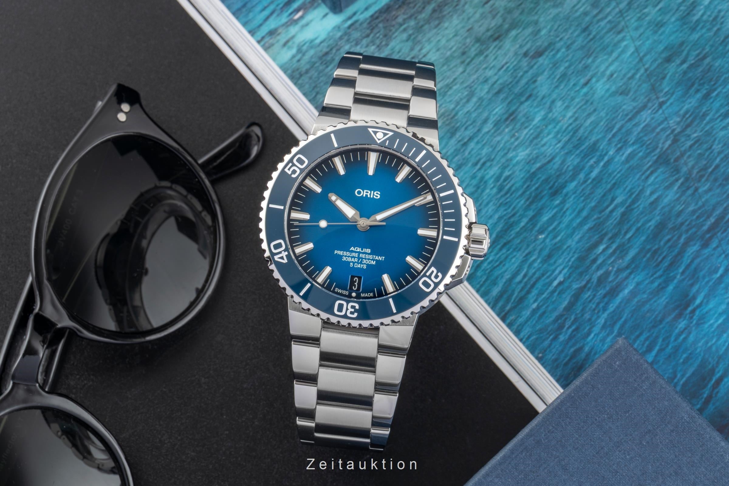 Oris Aquis Date steel automatic men's watch 01 400 7763 4135-07 8 24 09PEB LP: 3500EUR  [2603546]