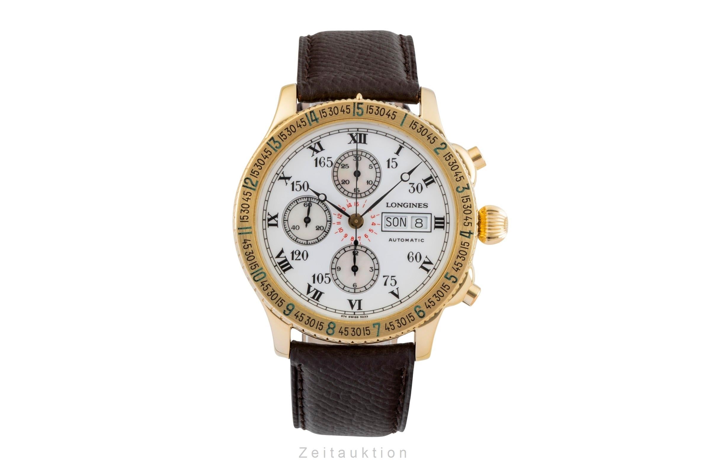 Longines Lindbergh chronograph 18 ct gold automatic men's watch L674.5.23.3  [2603550]