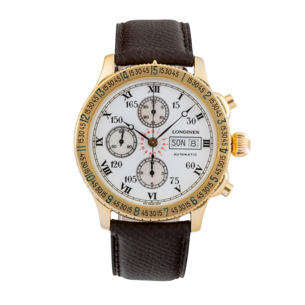 Longines Lindbergh chronograph 18 ct gold automatic men's watch L674.5.23.3  [2603550]