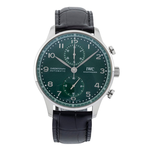 IWC Portugieser Chronograph Green Dial Stahl Automatik Herrenuhr Ref. IW371615  [2603565]