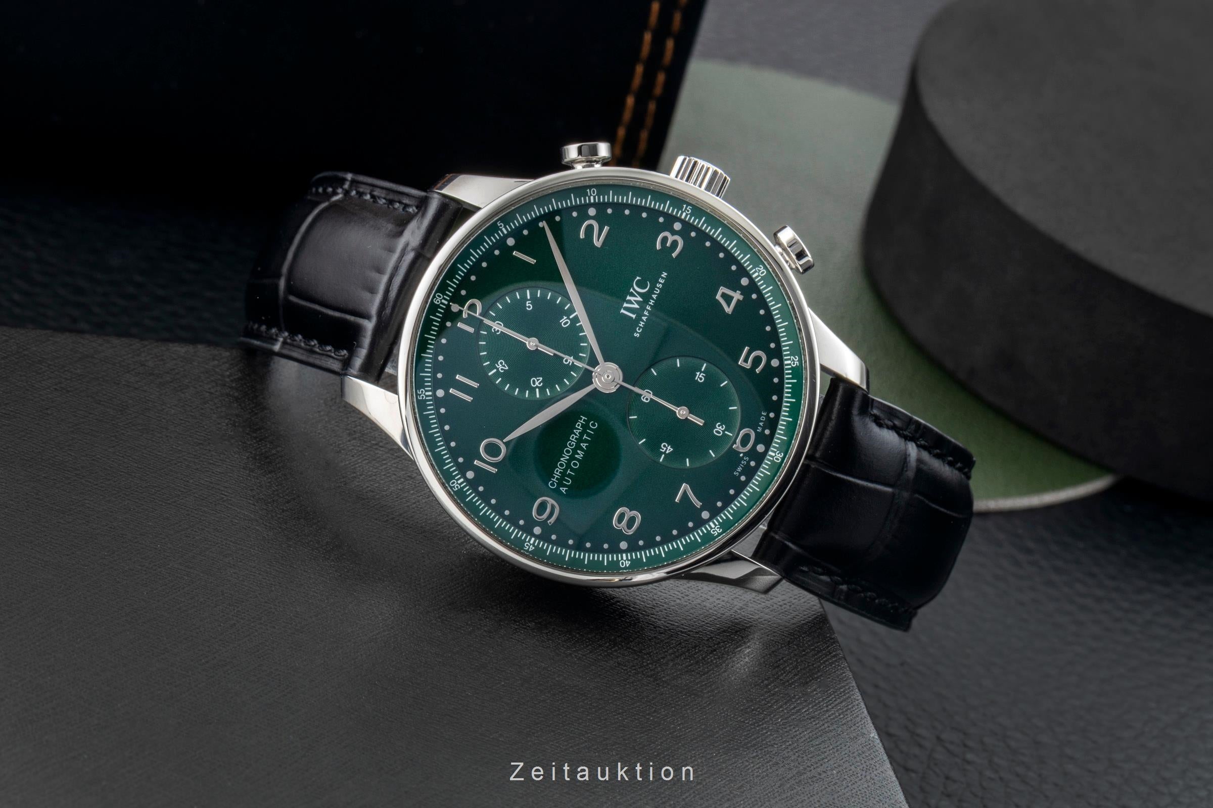 IWC Portugieser Chronograph Green Dial Stahl Automatik Herrenuhr Ref. IW371615  [2603565]