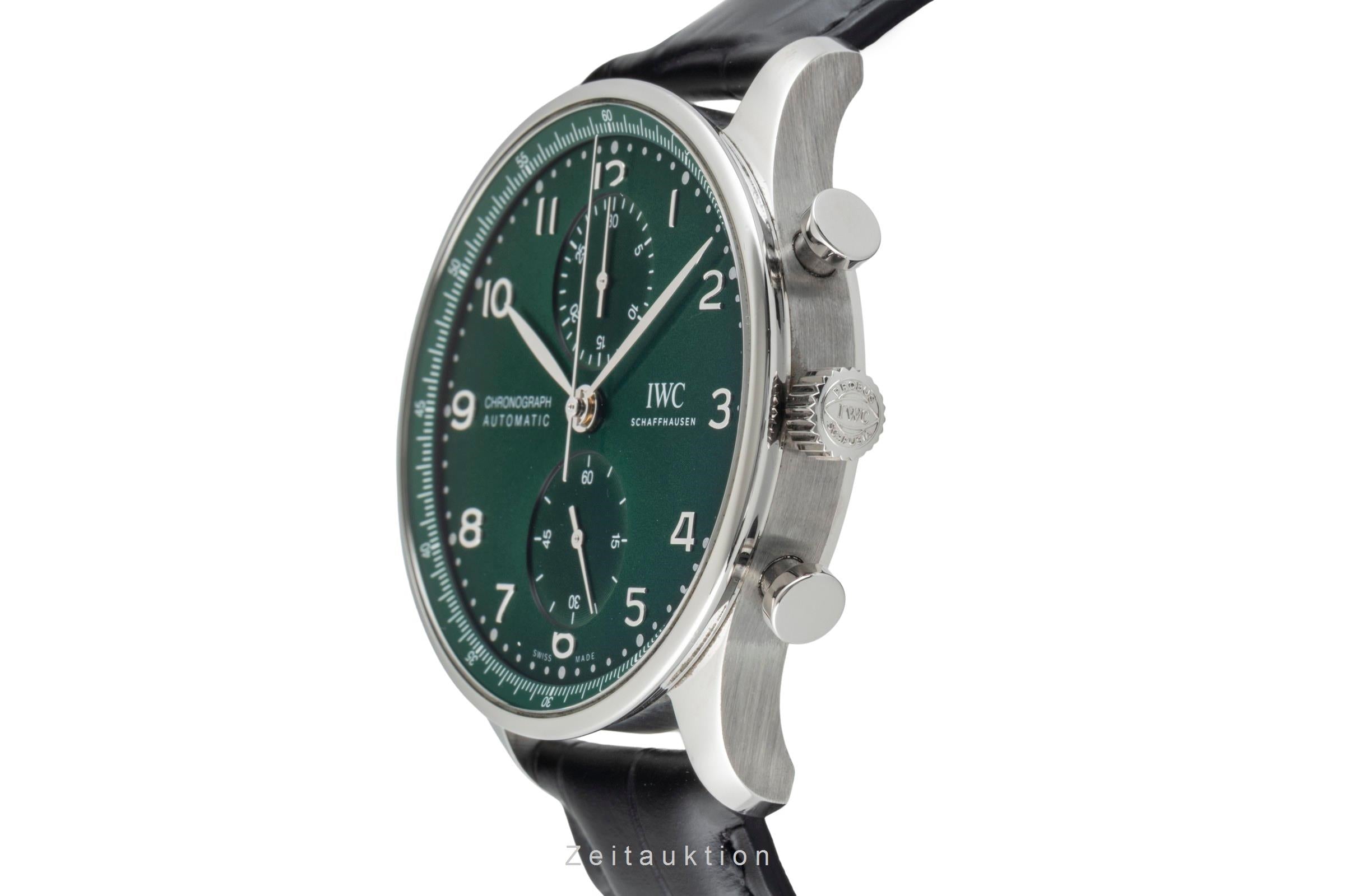 IWC Portugieser Chronograph Green Dial Stahl Automatik Herrenuhr Ref. IW371615  [2603565]