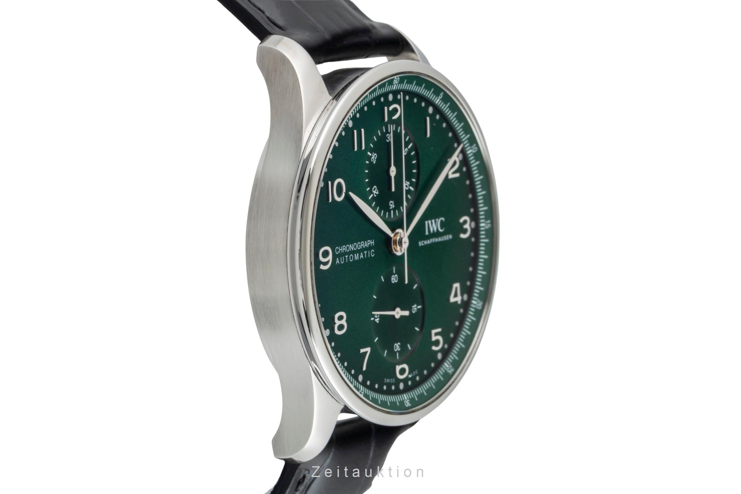 IWC Portugieser Chronograph Green Dial Stahl Automatik Herrenuhr Ref. IW371615  [2603565]