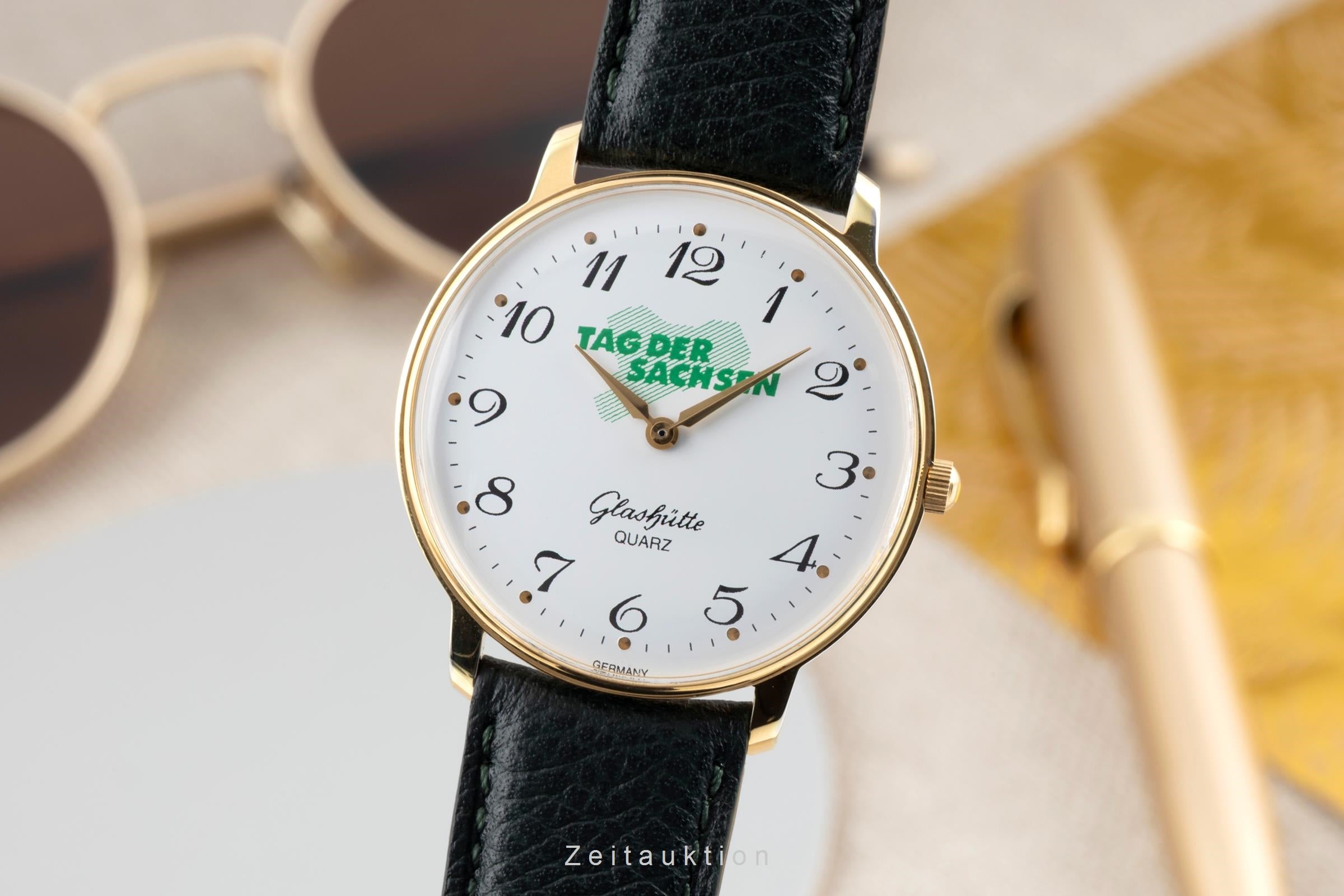 Glashütte bañado en oro cuarzo unisex  [2603575]