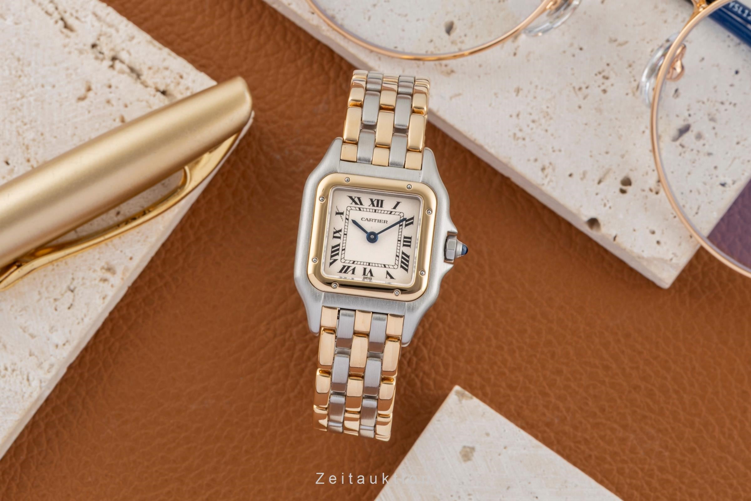 Cartier Panthere acero / oro cuarzo reloj para damas  166921  [2603592]
