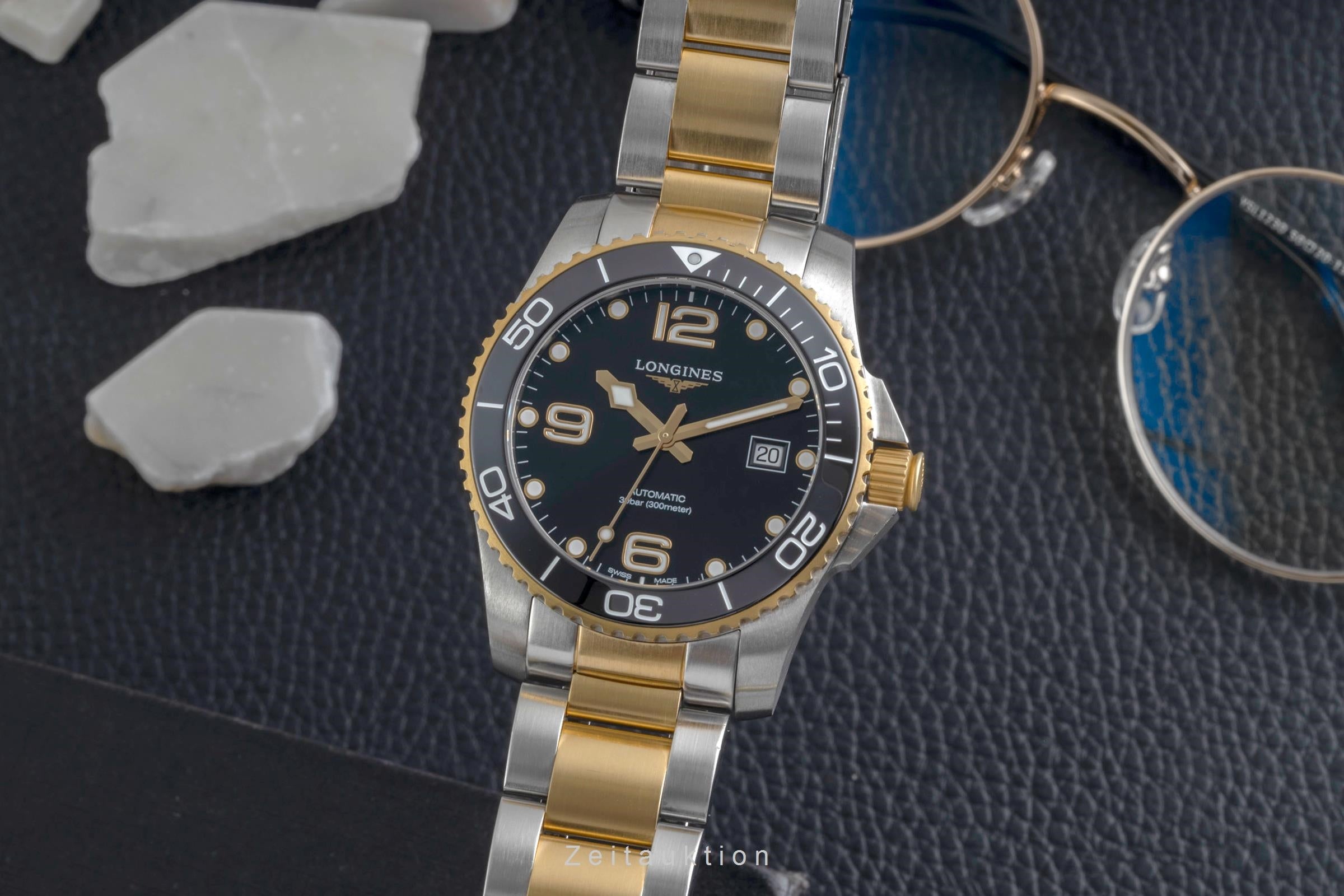 Longines Hydro Conquest gilt / steel automatic men's watch L3.781.3.56.7  [2603599]