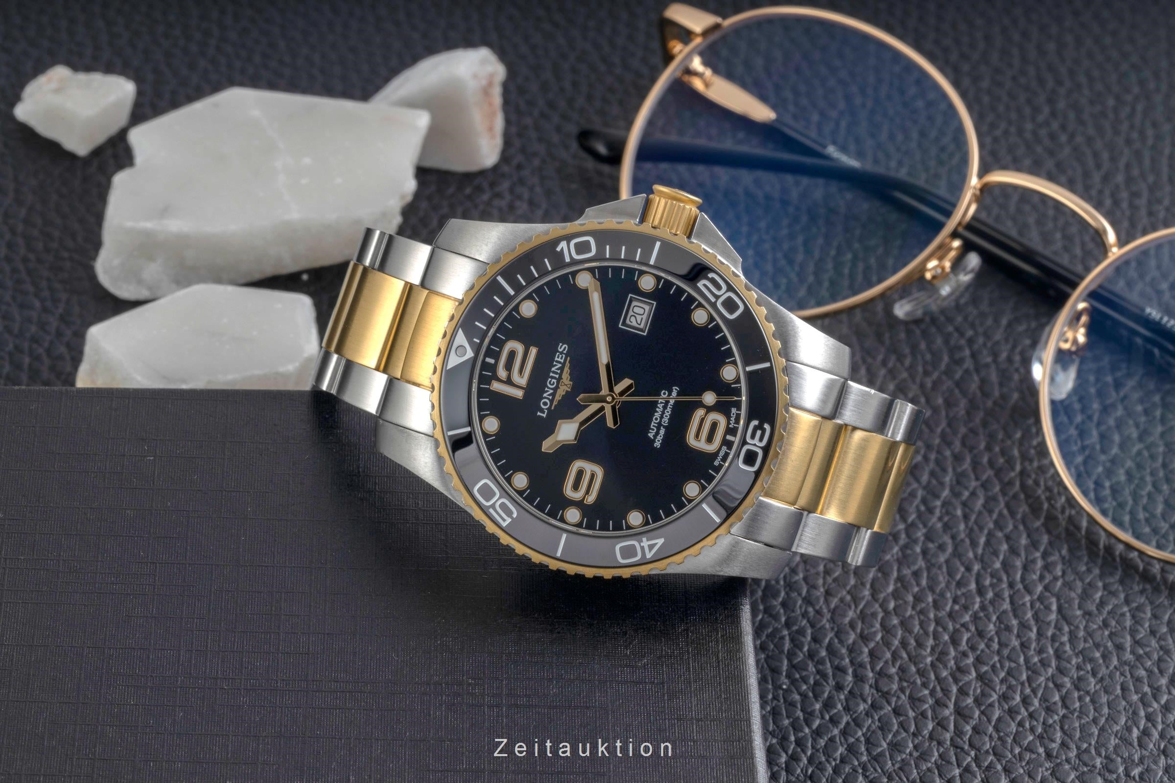 Longines Hydro Conquest gilt / steel automatic men's watch L3.781.3.56.7  [2603599]