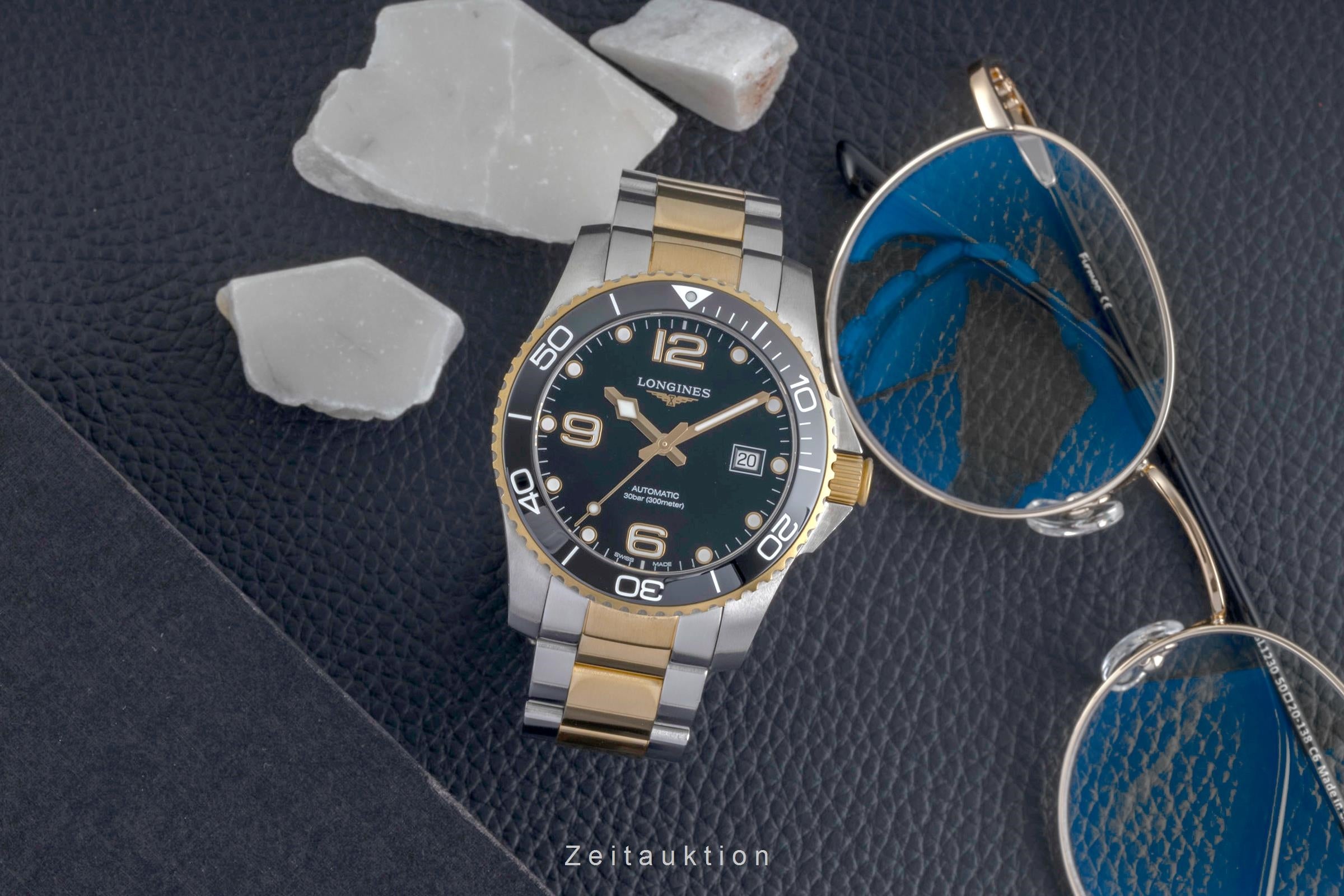 Longines Hydro Conquest gilt / steel automatic men's watch L3.781.3.56.7  [2603599]