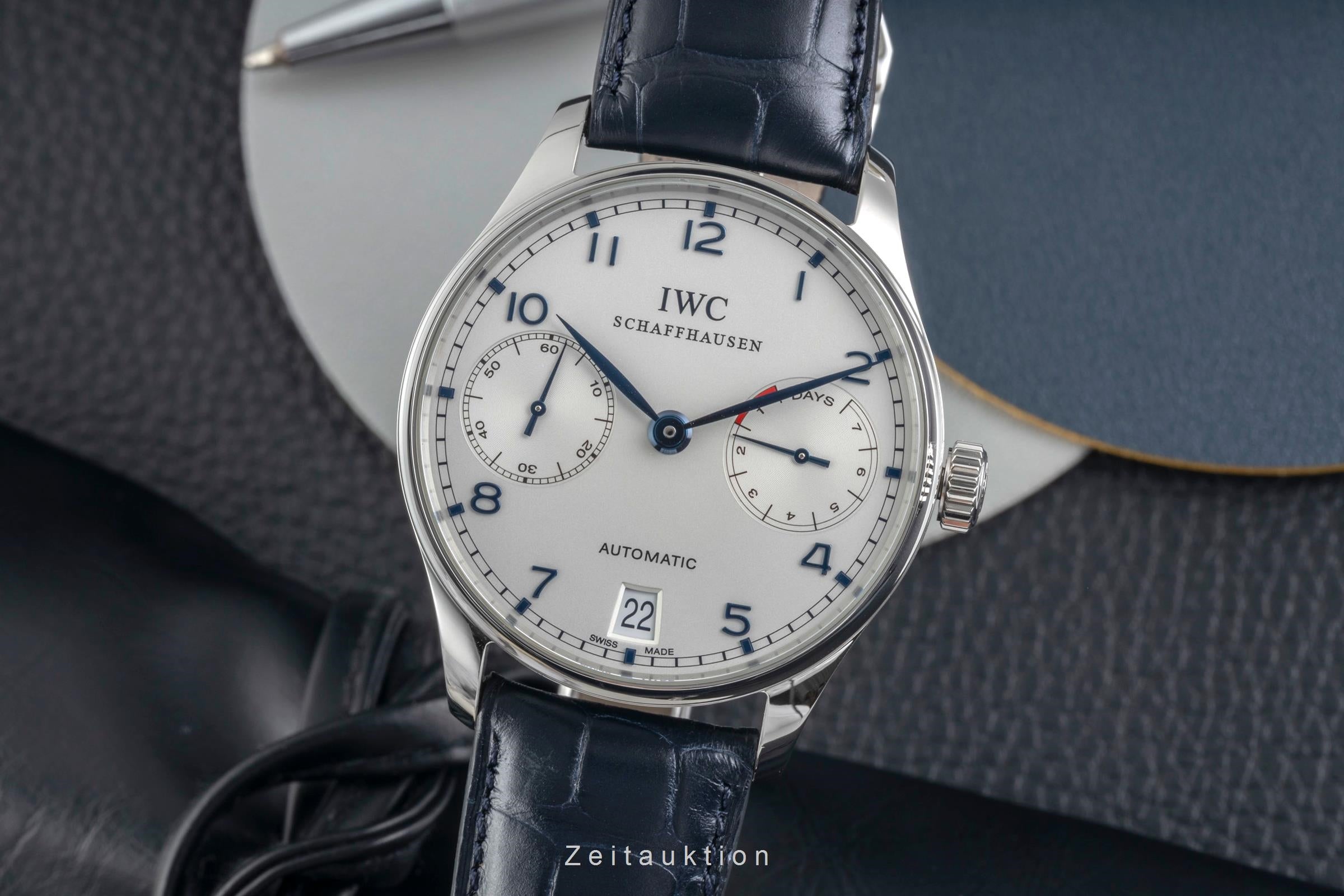 IWC Portugieser acero automático reloj para caballeros IW500107 LP: 14000EUR  [2603608]