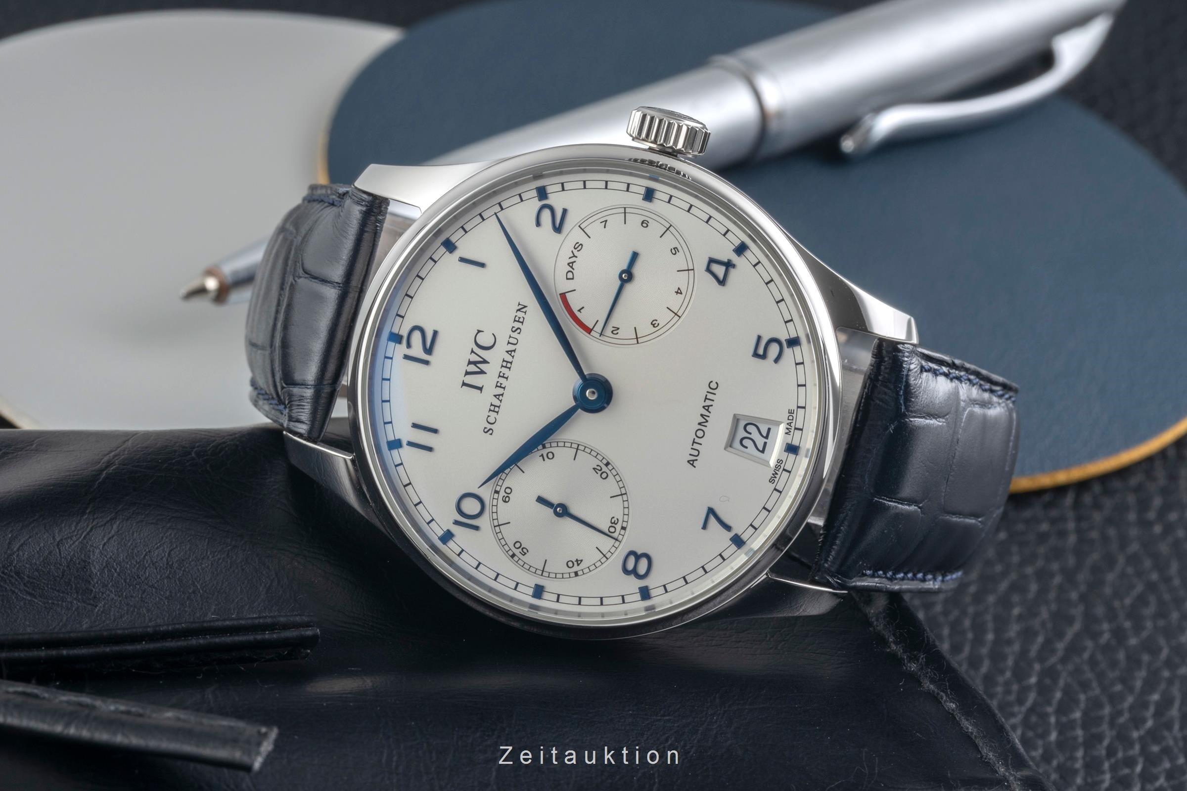 IWC Portugieser acero automático reloj para caballeros IW500107 LP: 14000EUR  [2603608]