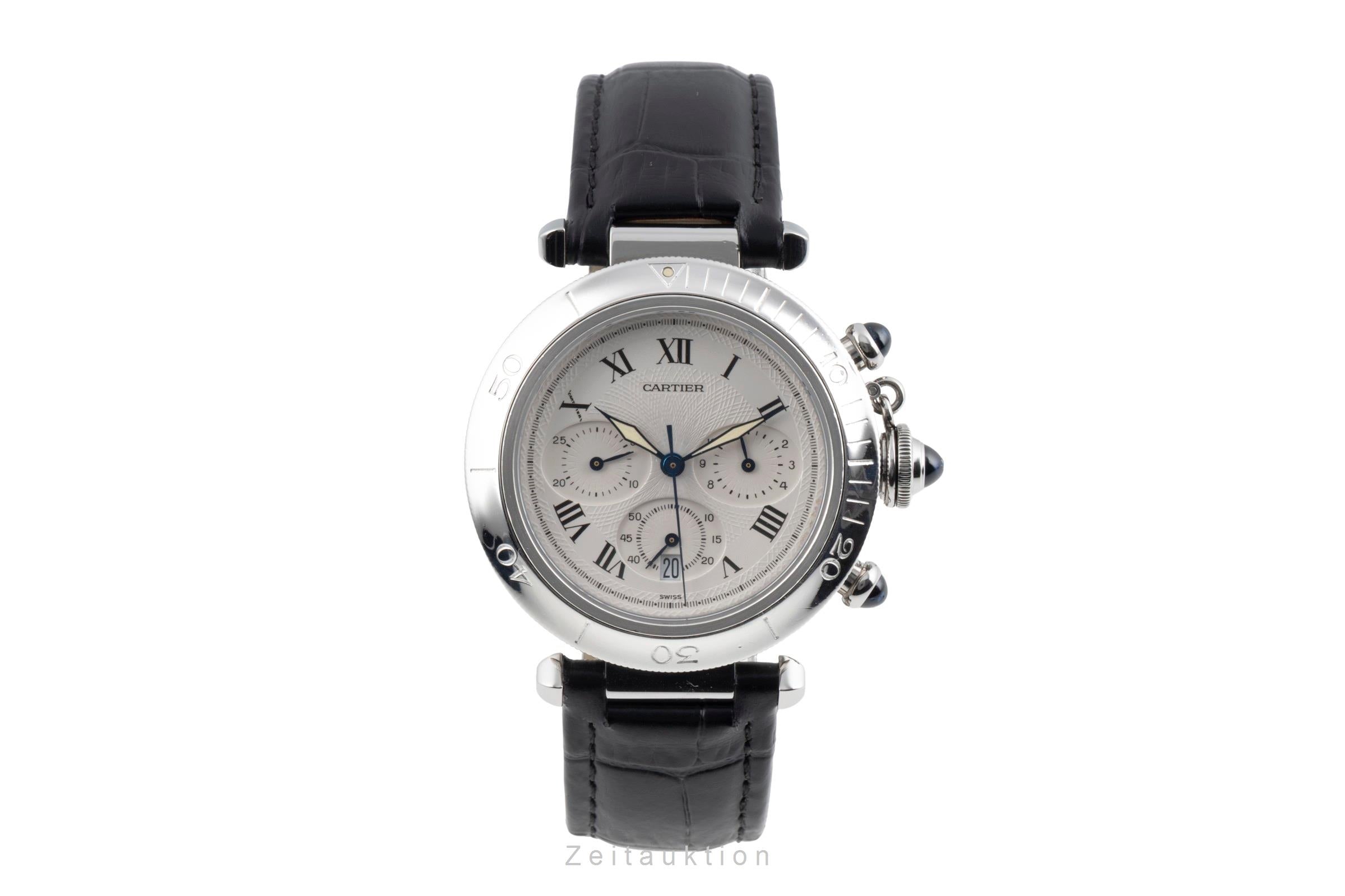 Cartier Pasha chronographe acier quartz montre pour hommes W3101855  [2603612]
