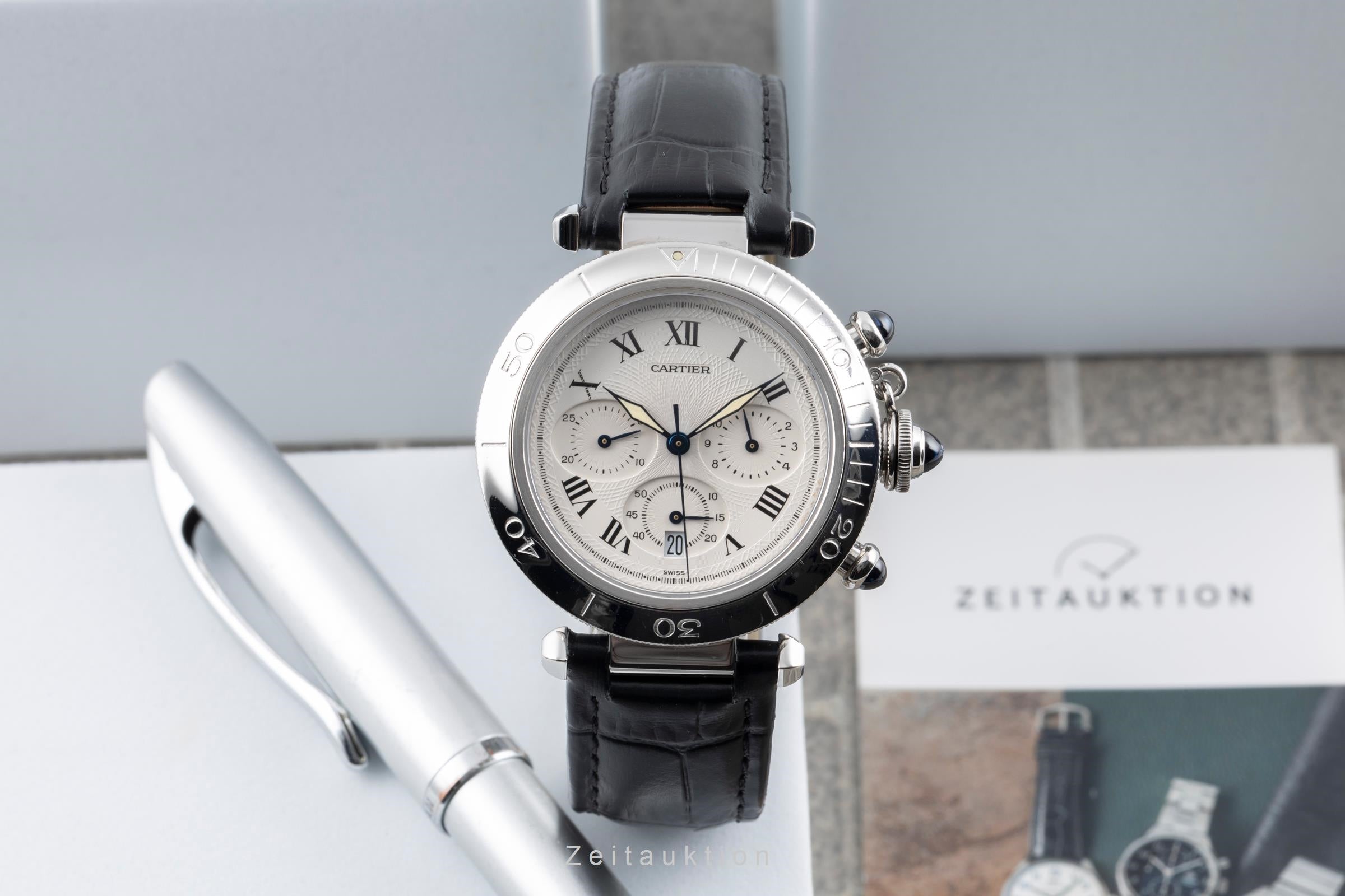 Cartier Pasha chronographe acier quartz montre pour hommes W3101855  [2603612]
