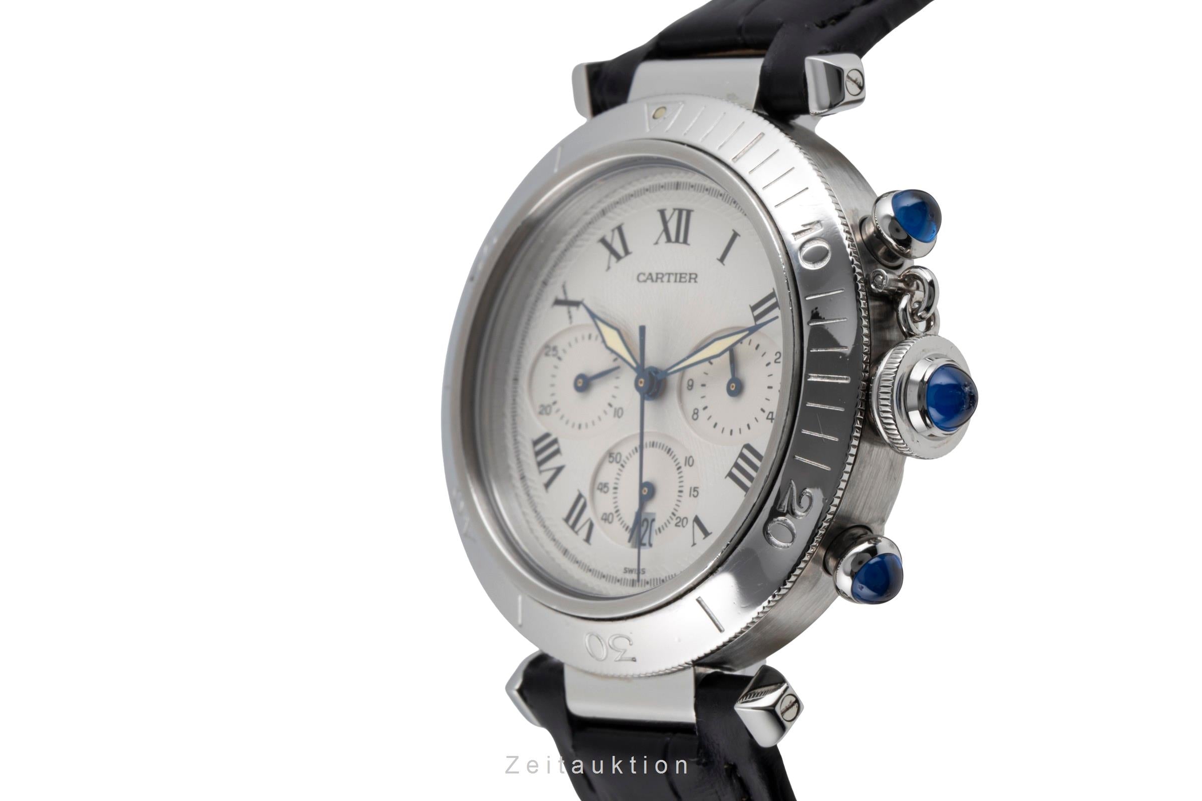 Cartier Pasha chronographe acier quartz montre pour hommes W3101855  [2603612]