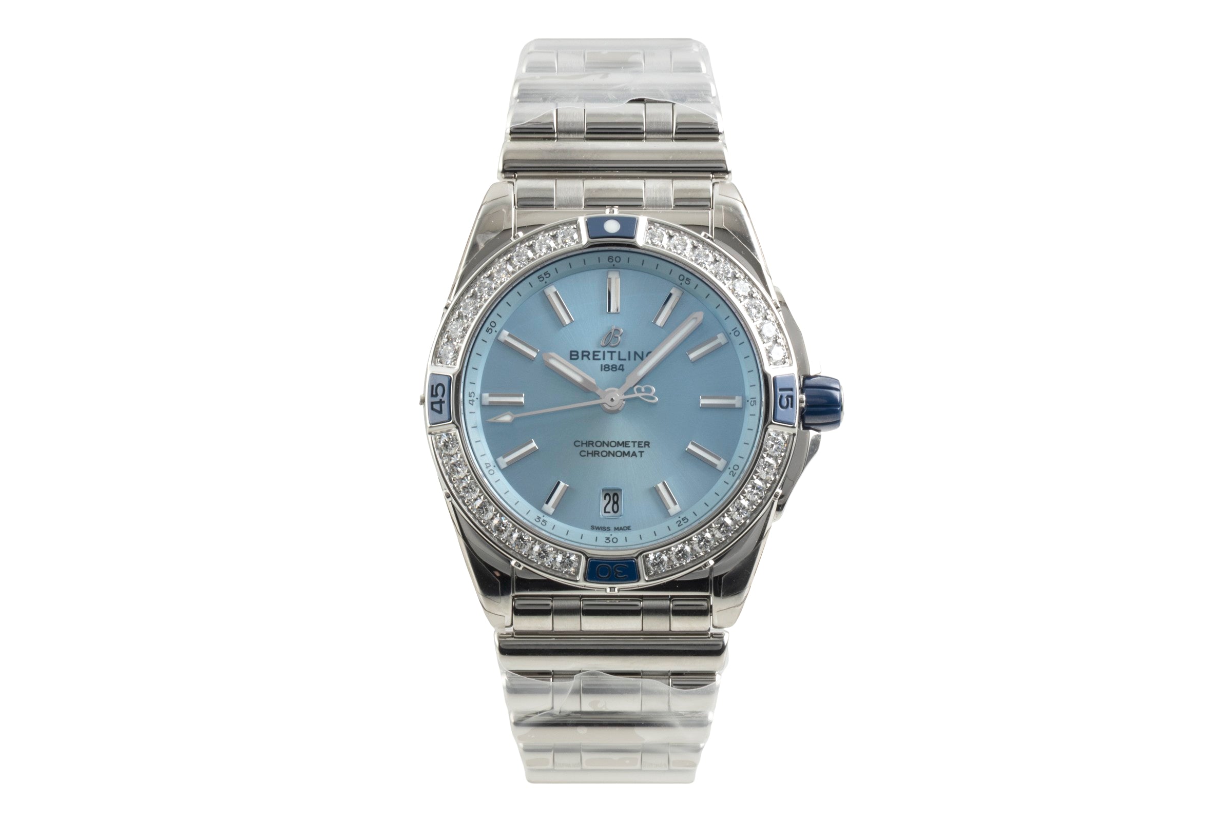 Breitling Super Chronomat 38 Stahl Automatik Diamonds Ref. A17356531C1A1 B&P   [2603659]