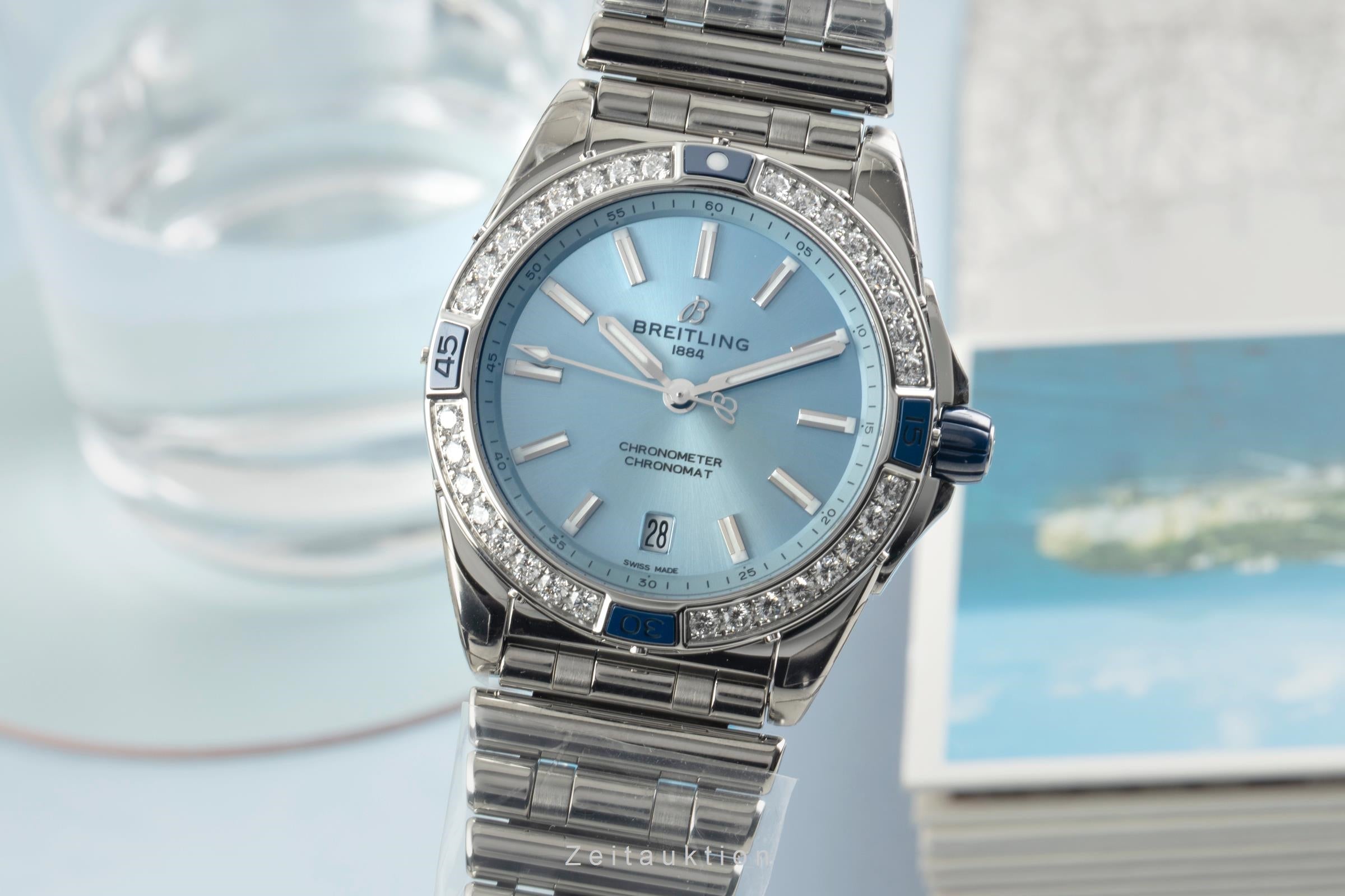 Breitling Super Chronomat 38 Stahl Automatik Diamonds Ref. A17356531C1A1 B&P   [2603659]