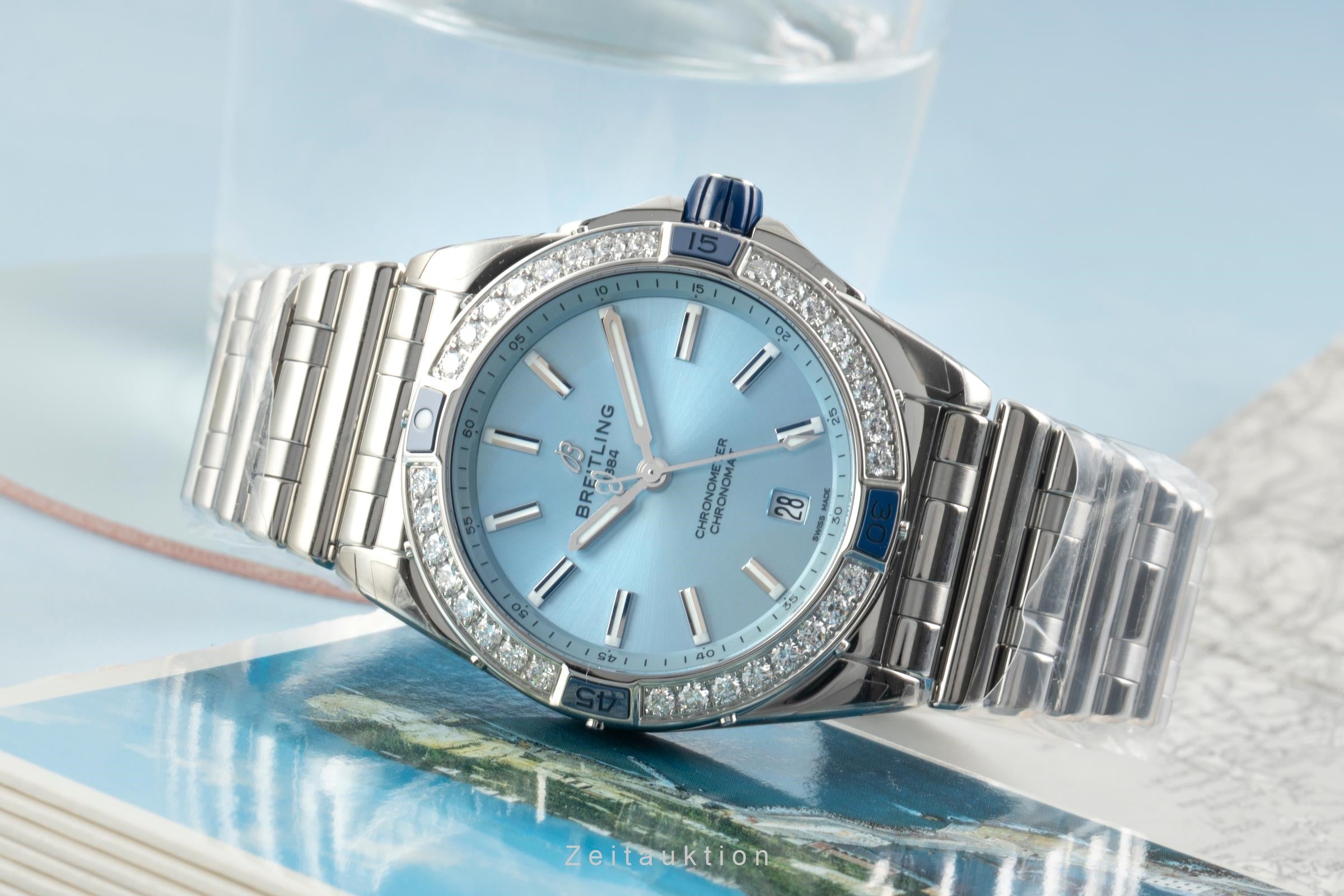 Breitling Super Chronomat 38 Stahl Automatik Diamonds Ref. A17356531C1A1 B&P   [2603659]