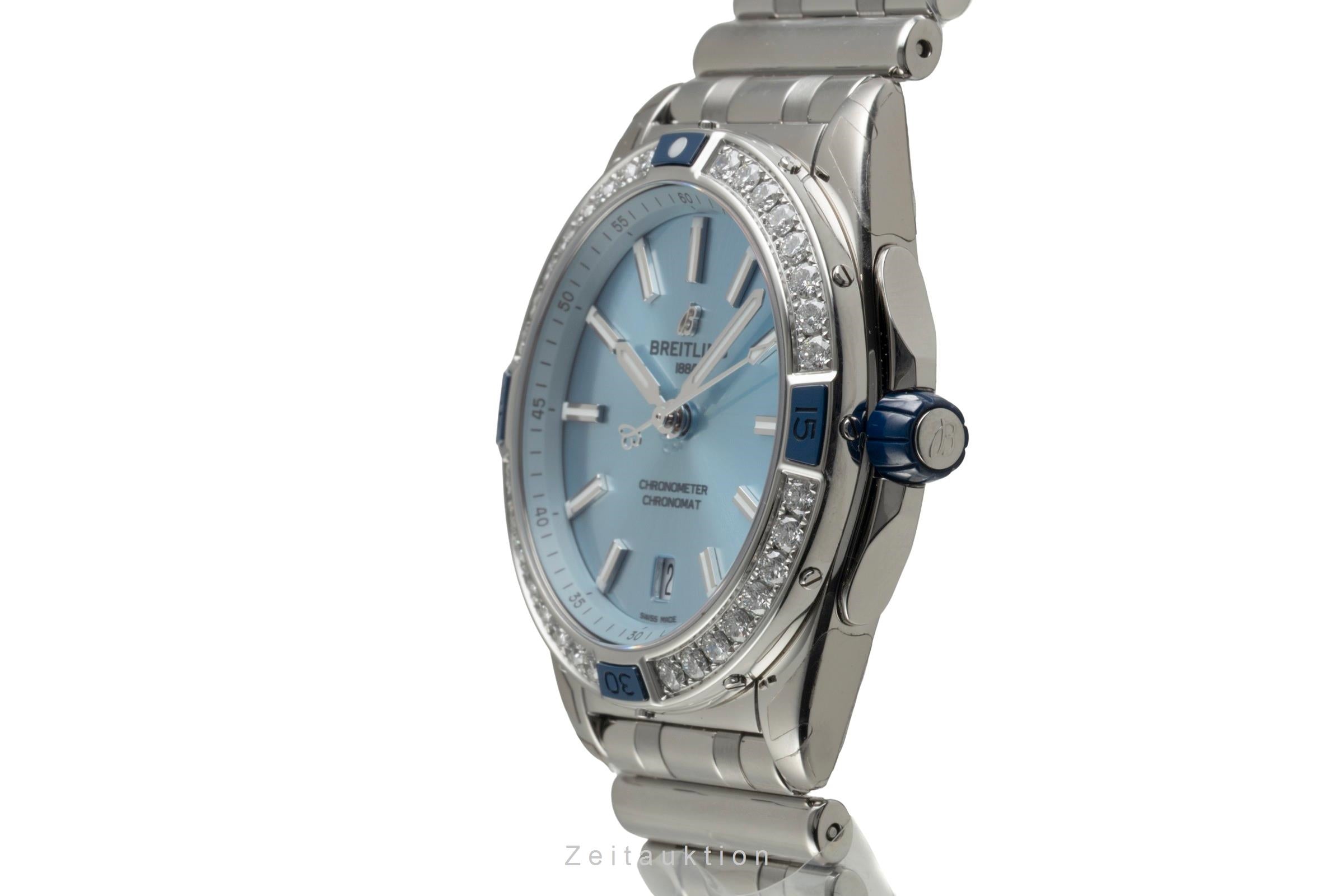 Breitling Super Chronomat 38 Stahl Automatik Diamonds Ref. A17356531C1A1 B&P   [2603659]
