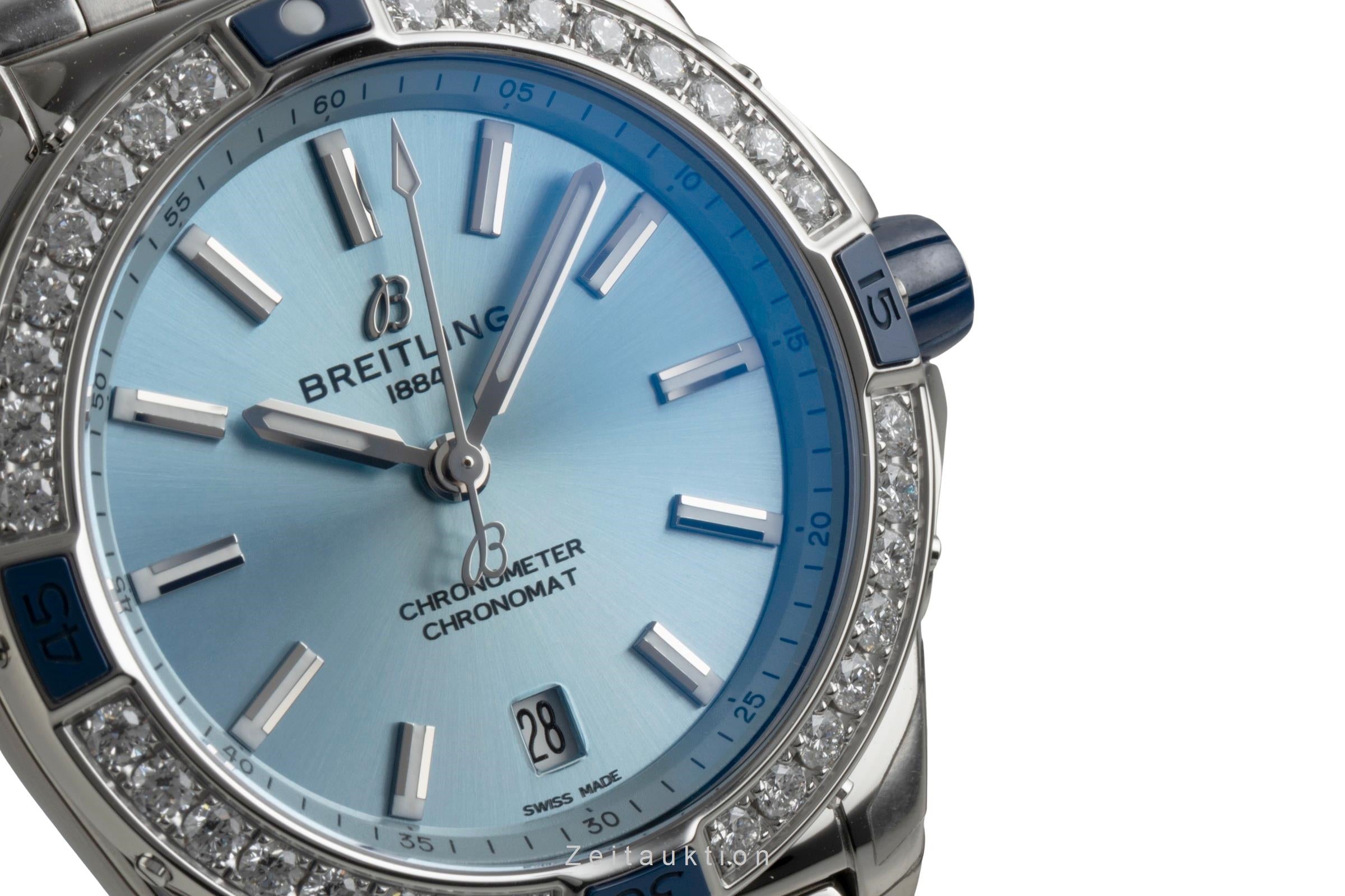 Breitling Super Chronomat 38 Stahl Automatik Diamonds Ref. A17356531C1A1 B&P   [2603659]