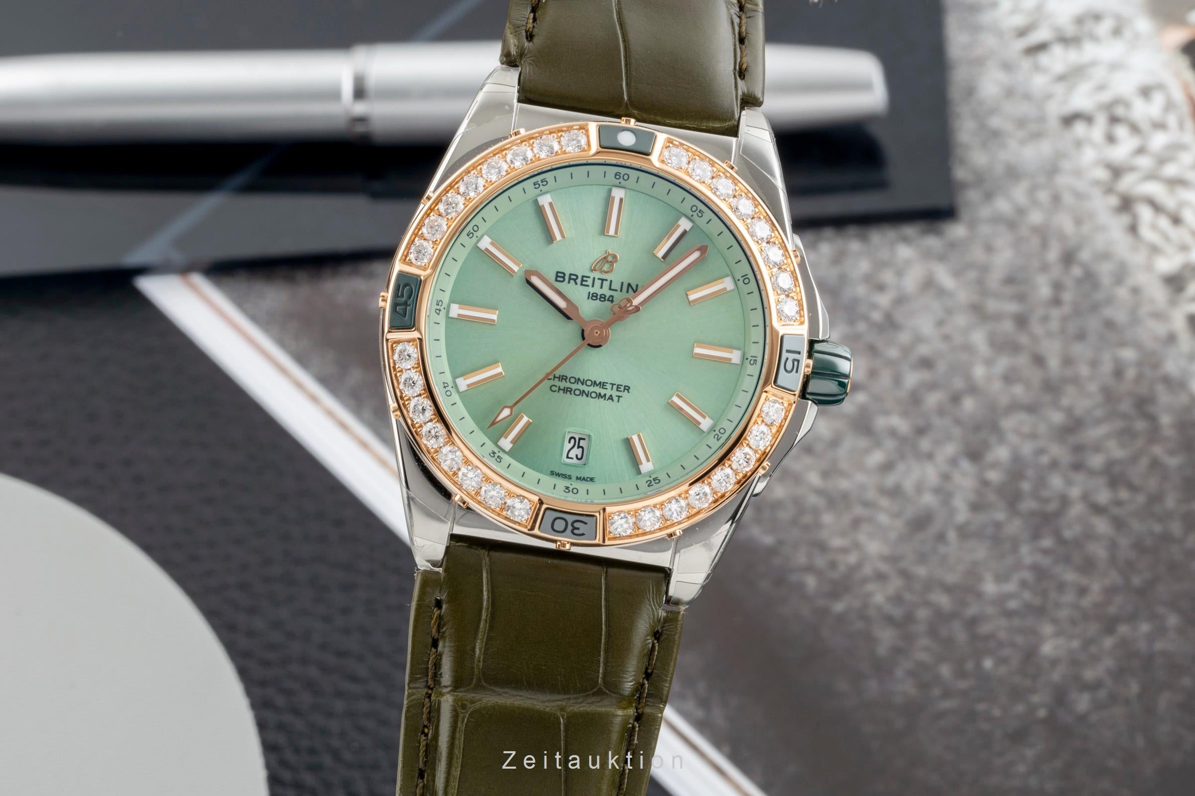 Breitling Super Chronomat Stahl / Gold Diamonds Lady U17356531L1S1 NP: 13850,- € [2603661]