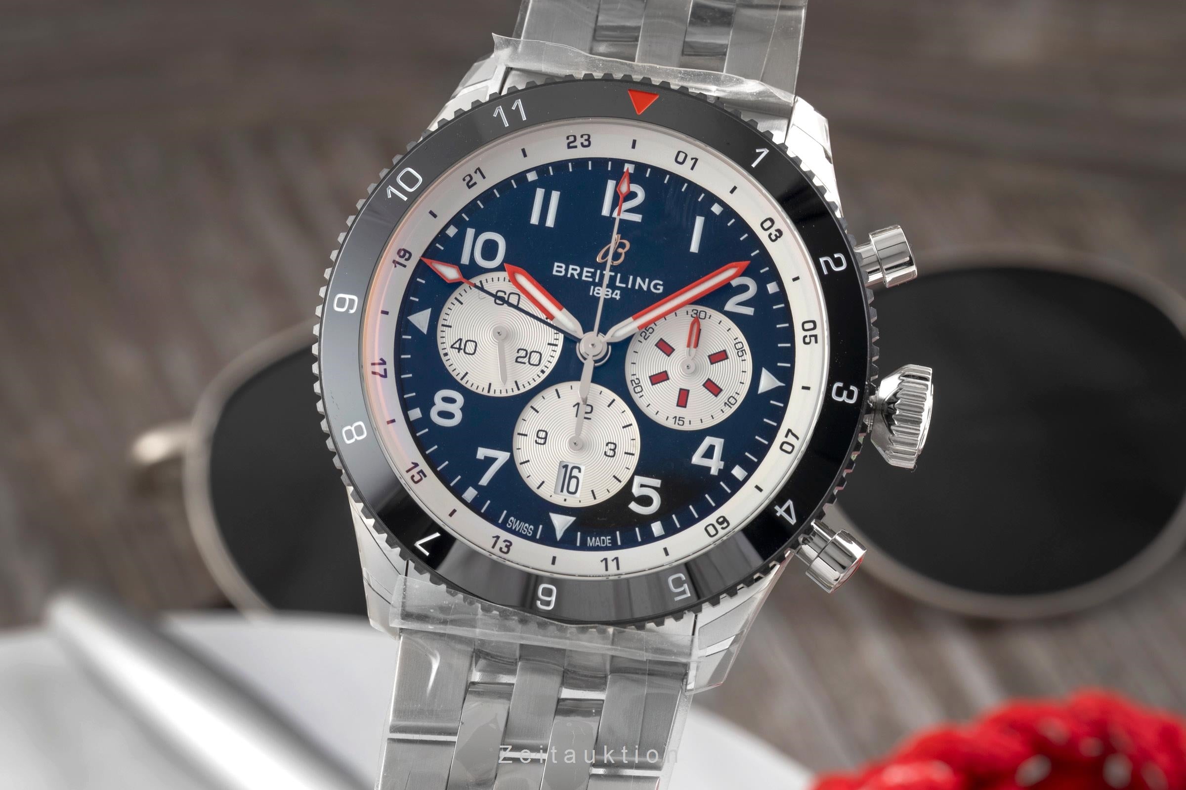 Breitling Super Avi chronograph steel automatic men's watch YB04451A1B1A1  [2603666]