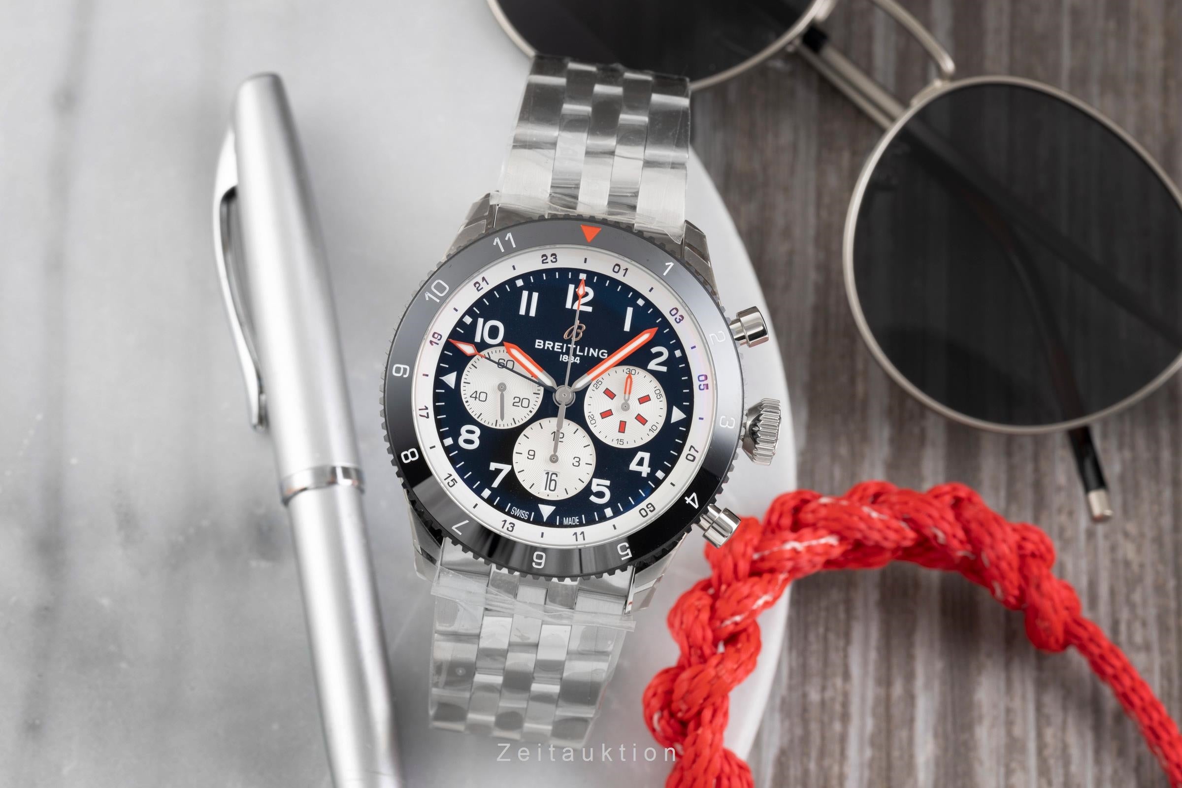 Breitling Super Avi chronograph steel automatic men's watch YB04451A1B1A1  [2603666]