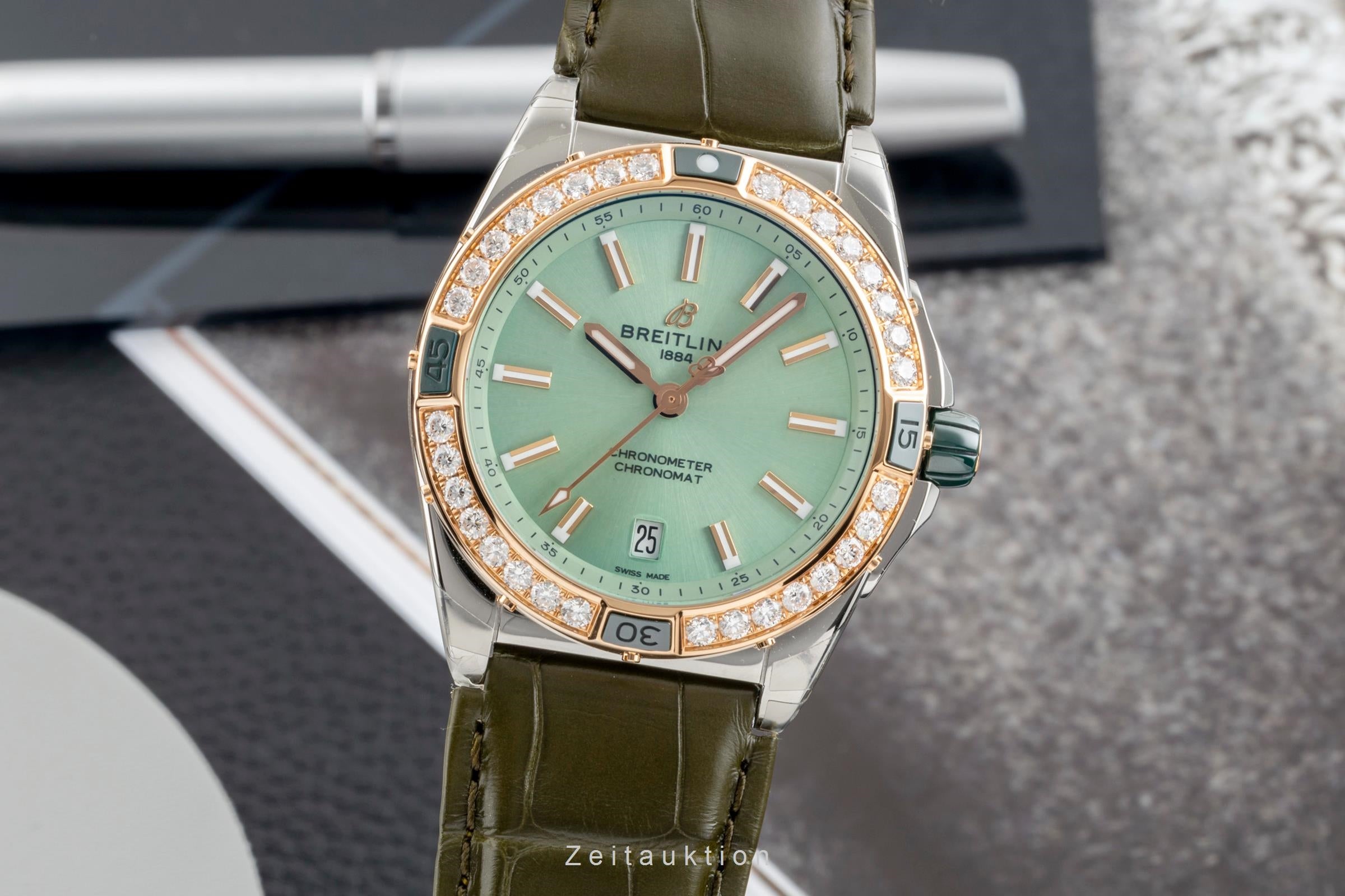 Breitling Super Chronomat Stahl / Gold Diamonds Lady U17356531L1S1 NP: 13850,- € [2603669]