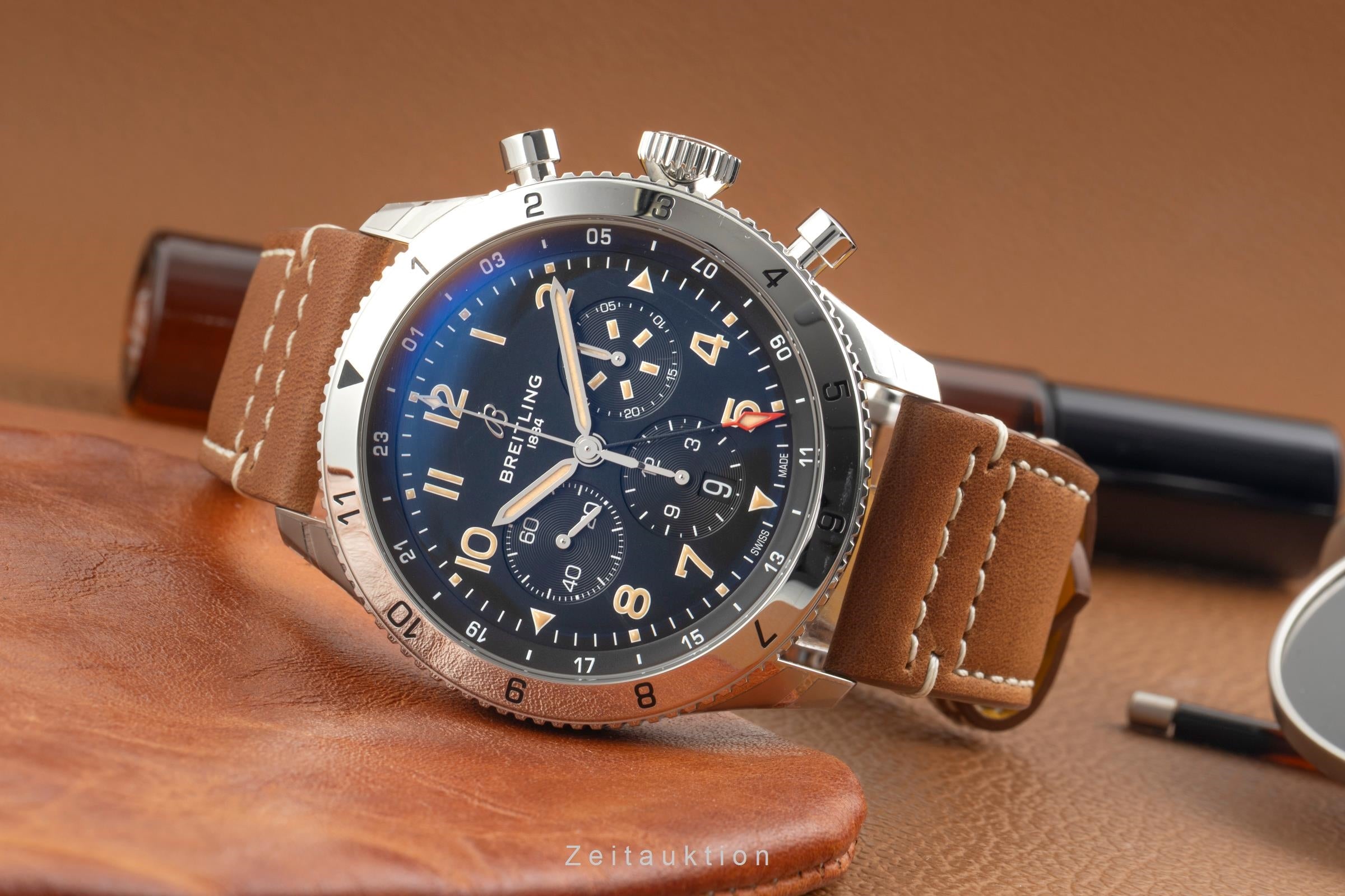 Breitling Super Avi chronograph steel automatic Kal. B04 Ref