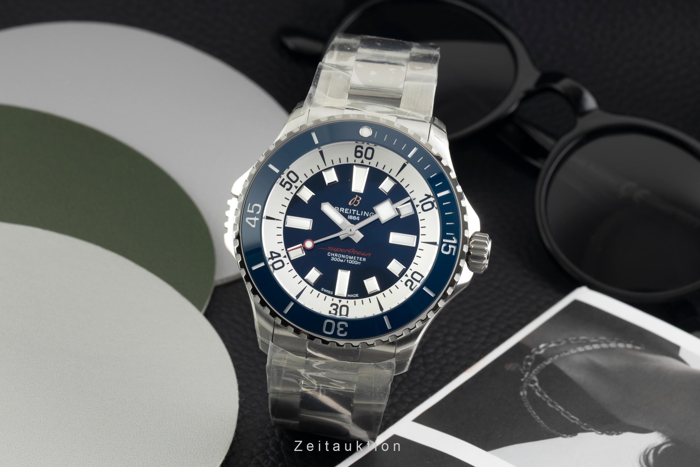 Breitling Superocean acero automático reloj para caballeros A17378E71C1A1 LP: 5750EUR  [2603716]