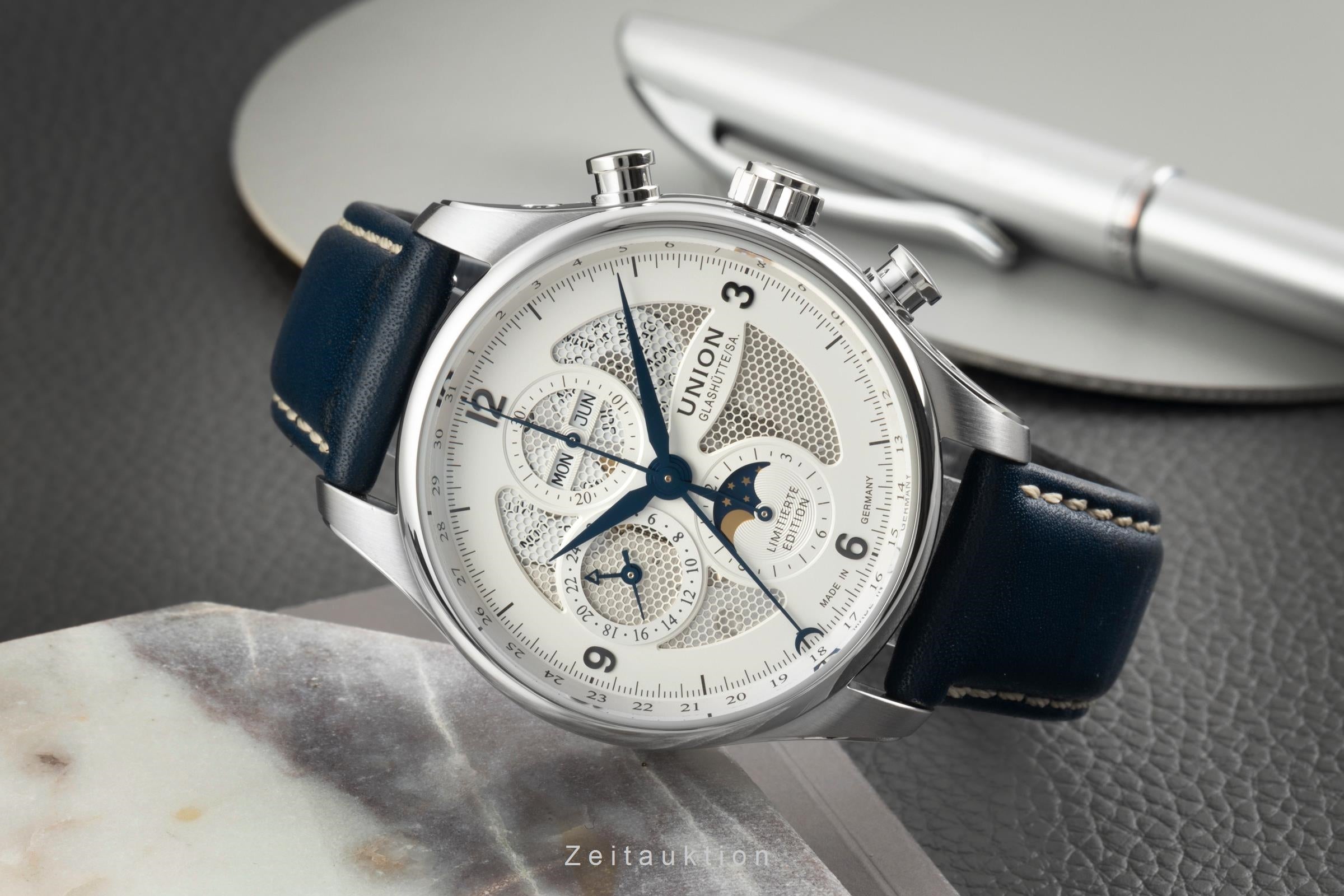 Union Glashütte Belisar cronógrafo acero automático reloj para caballeros D009.425.17.017.09 Limited  [2603734]