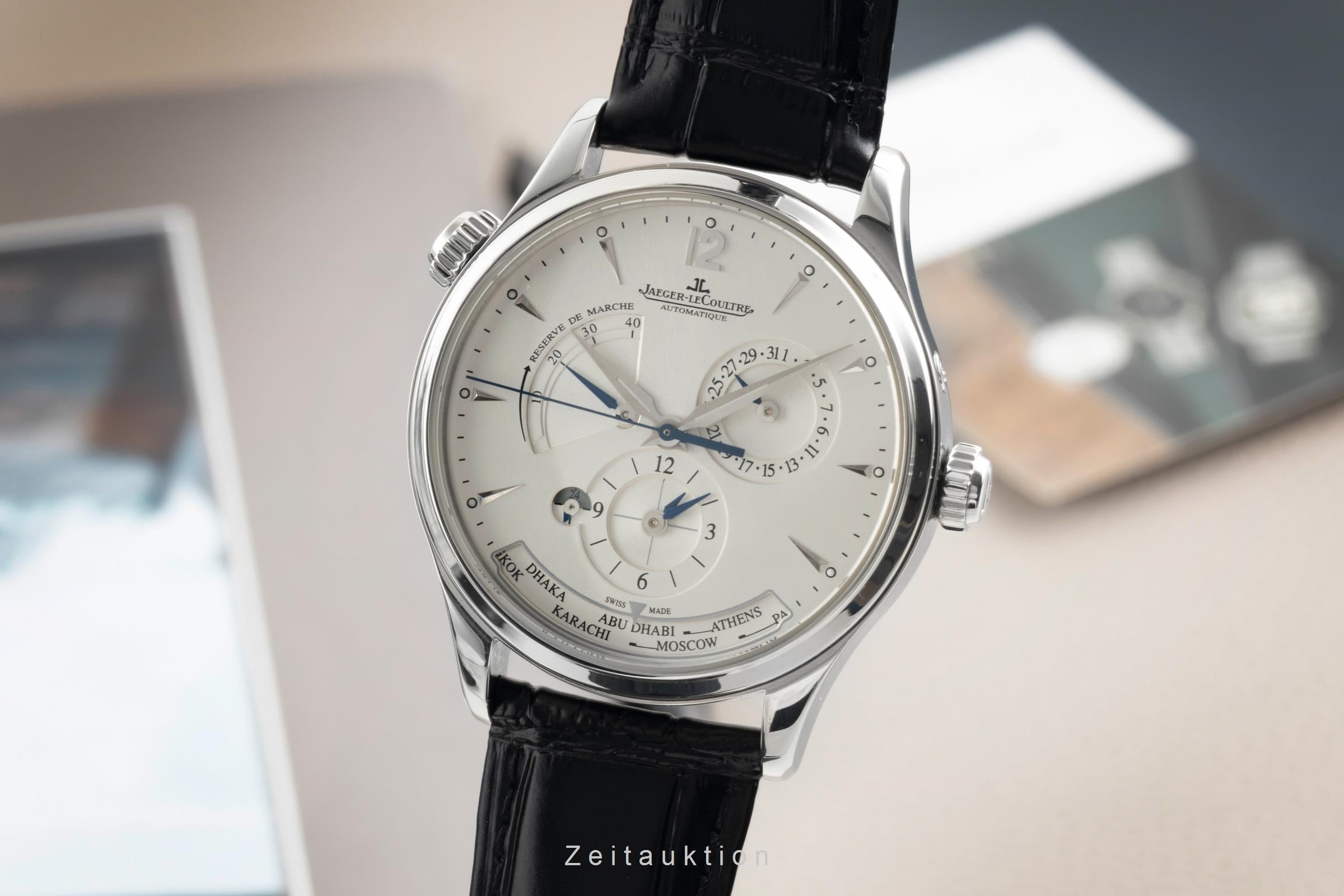Jaeger LeCoultre Master Geographic steel automatic men's watch Q1428421,  176.8.29.S  [2603737]