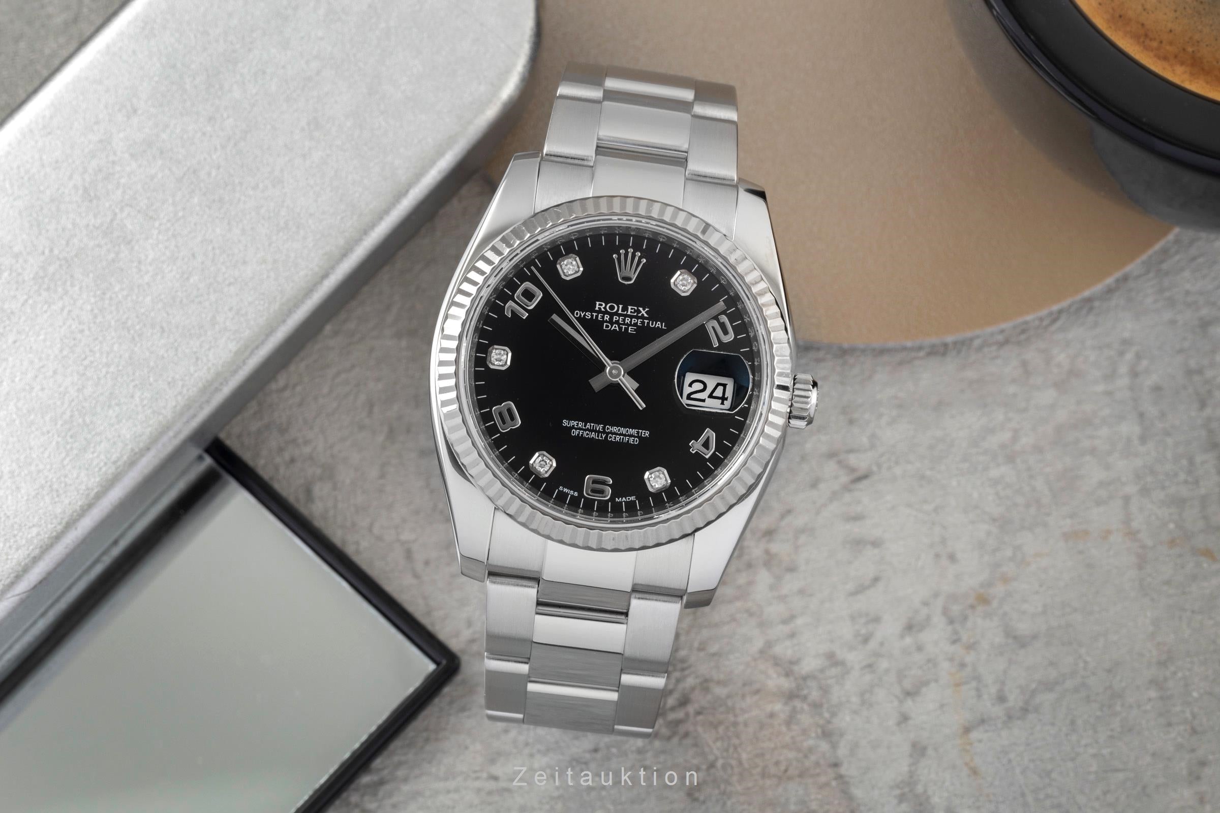 Rolex Date acciaio / oro bianco automatismo unisex 115234  [2603769]